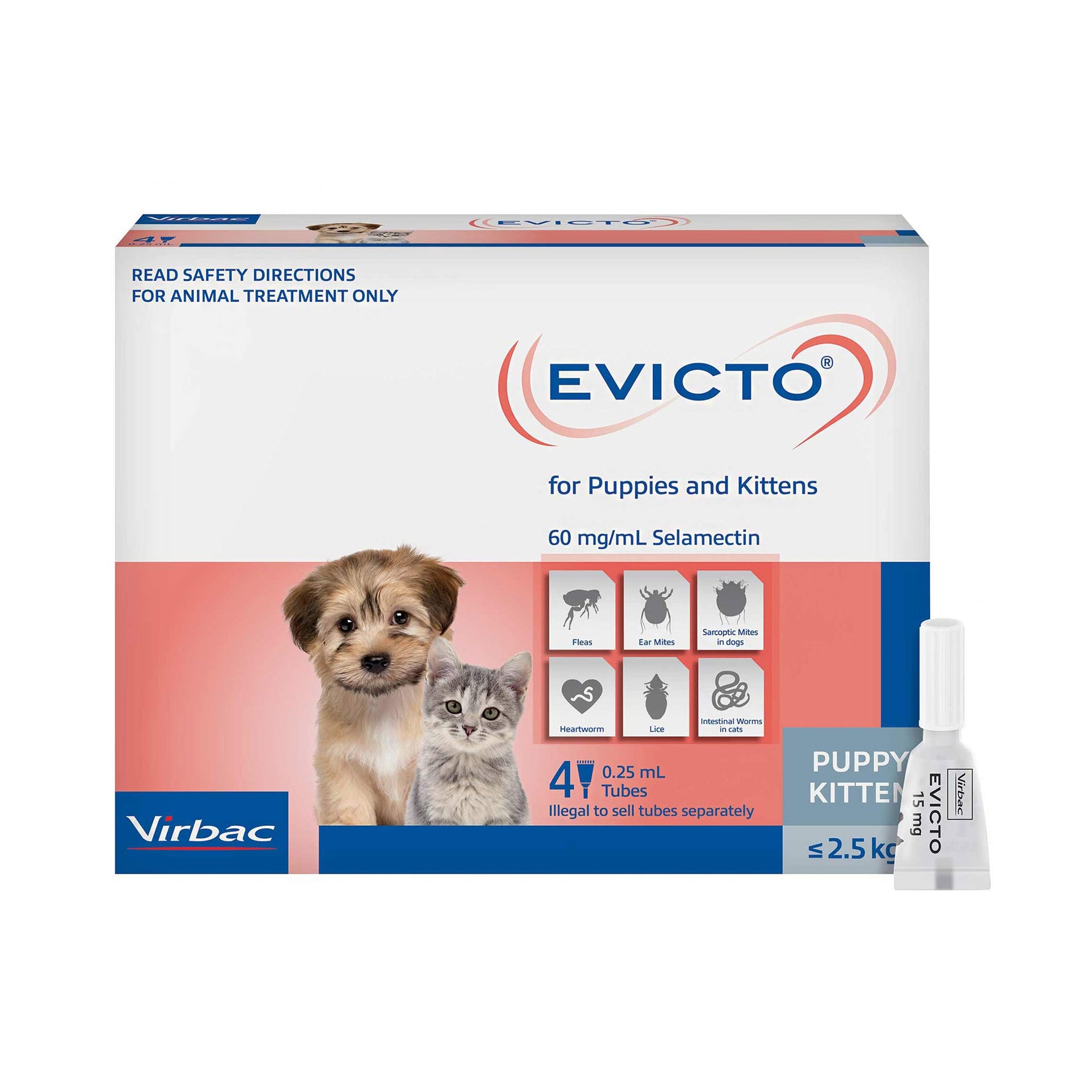 EVICTO Spot-on for Puppies & Kittens Up to 2.5kg 4's