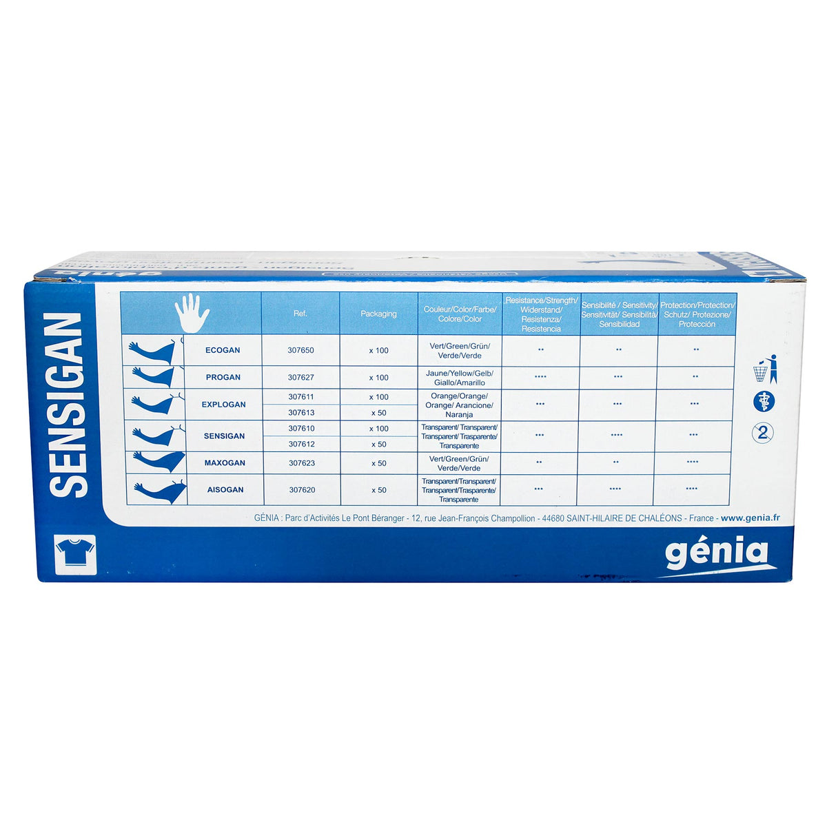 Genia Non-Slip Examination Shoulder Length Gloves 100 pack