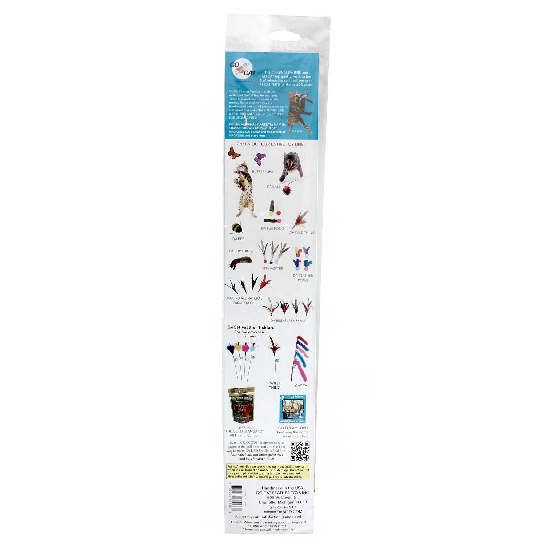 Go Cat Da Bird With Pull Apart Rod