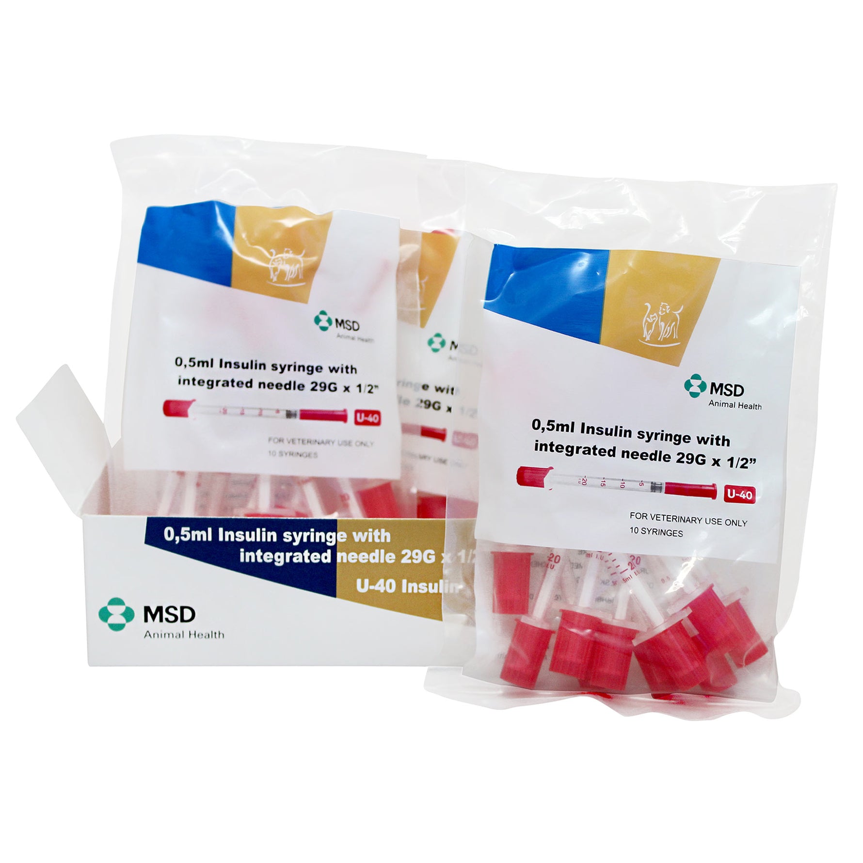 MSD Caninsulin Insulin Syringes - 0.5mL 40IU - Box of 30