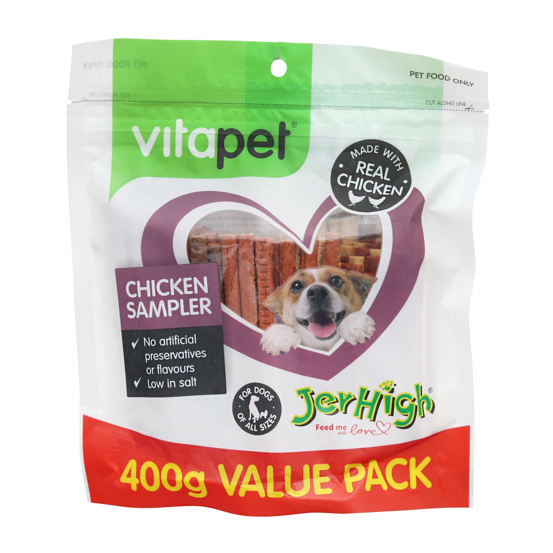 JerHigh Chicken Sampler Variety Pack Dog Treats 400g