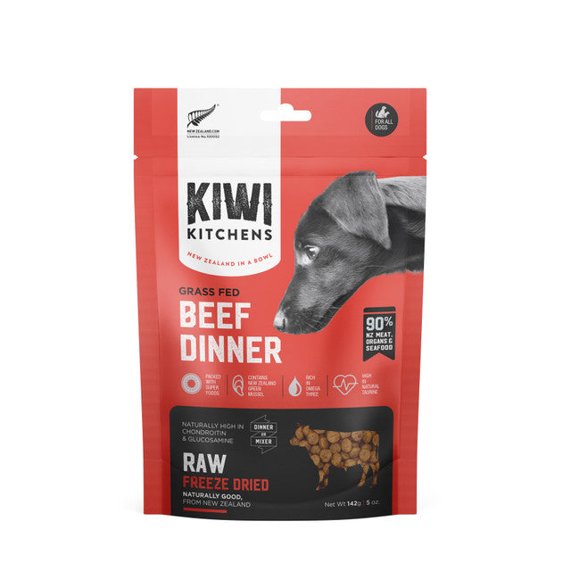Kiwi Kitchens Raw Freeze Dried Beef Dinner for Dogs