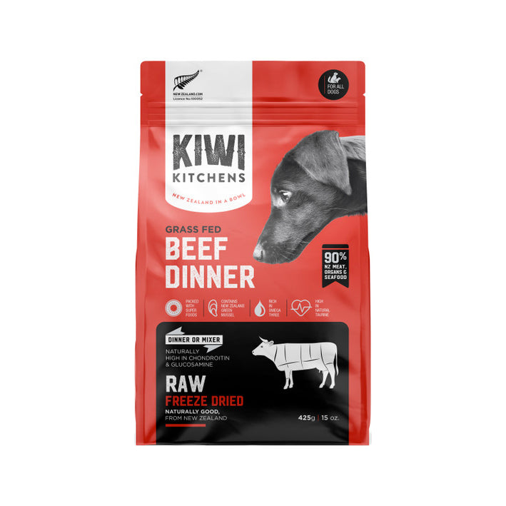 Kiwi Kitchens Raw Freeze Dried Beef Dinner for Dogs