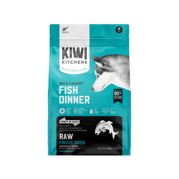 Kiwi Kitchens Raw Freeze Dried Fish Dinner for Dogs