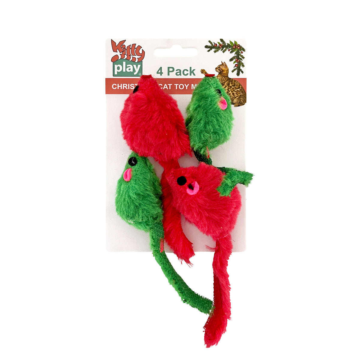 Kitty Play Christmas Mice Cat Toys - 4 Pack