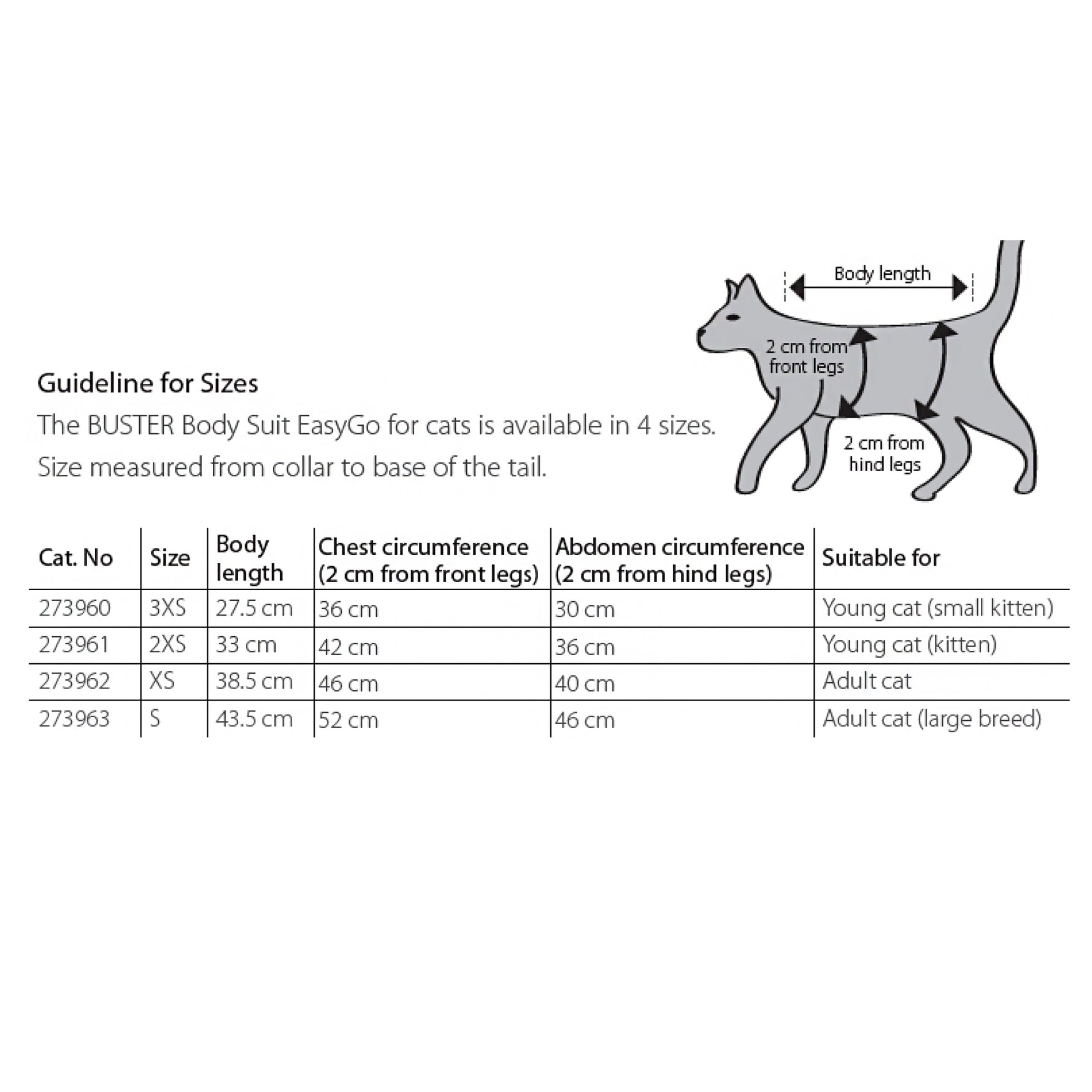Buster Body Suit for Cats