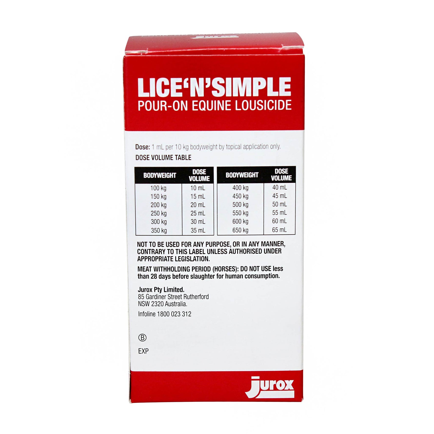 Lice'N'Simple Pour On Equine Lousicide