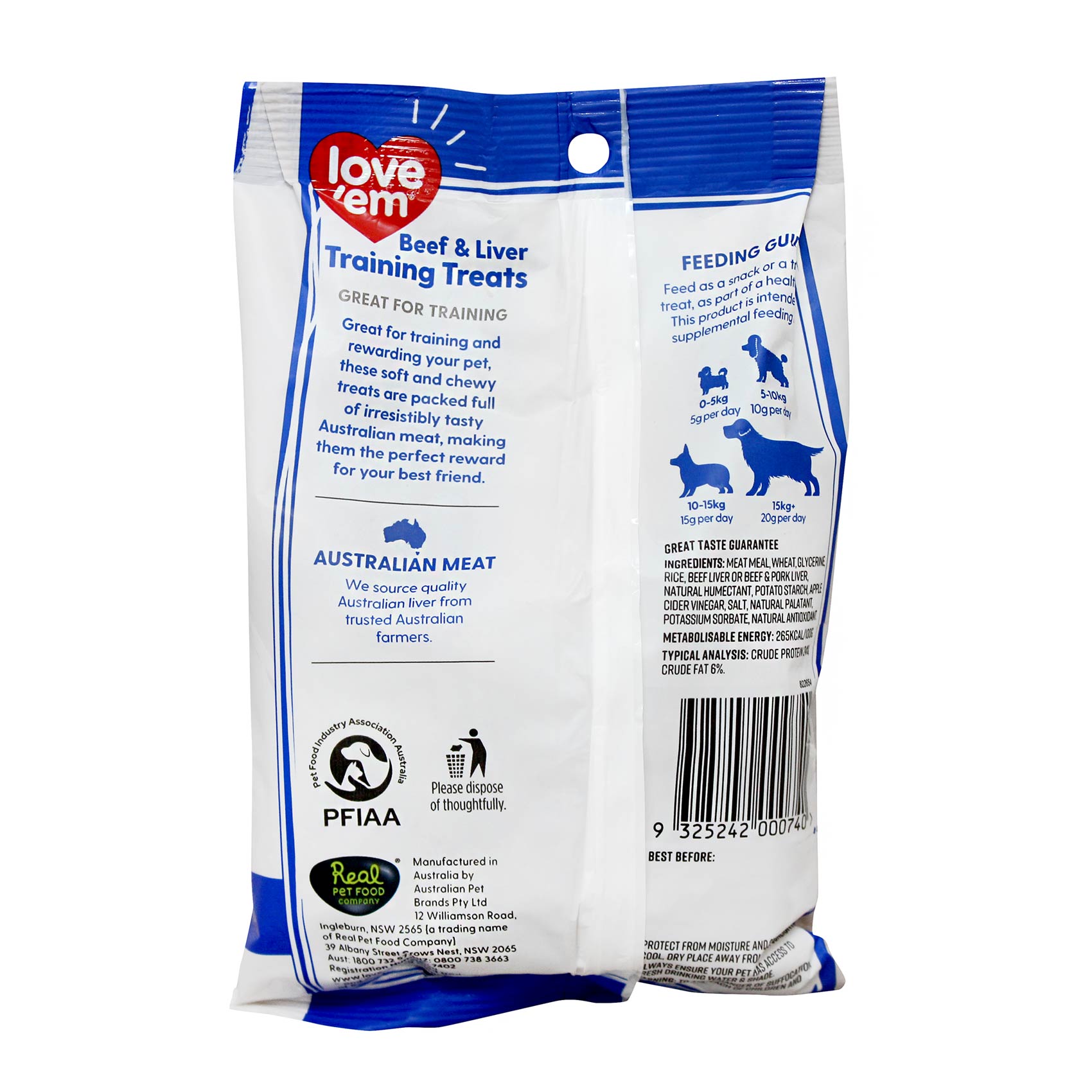Love'em Beef & Liver Training Treats 200g