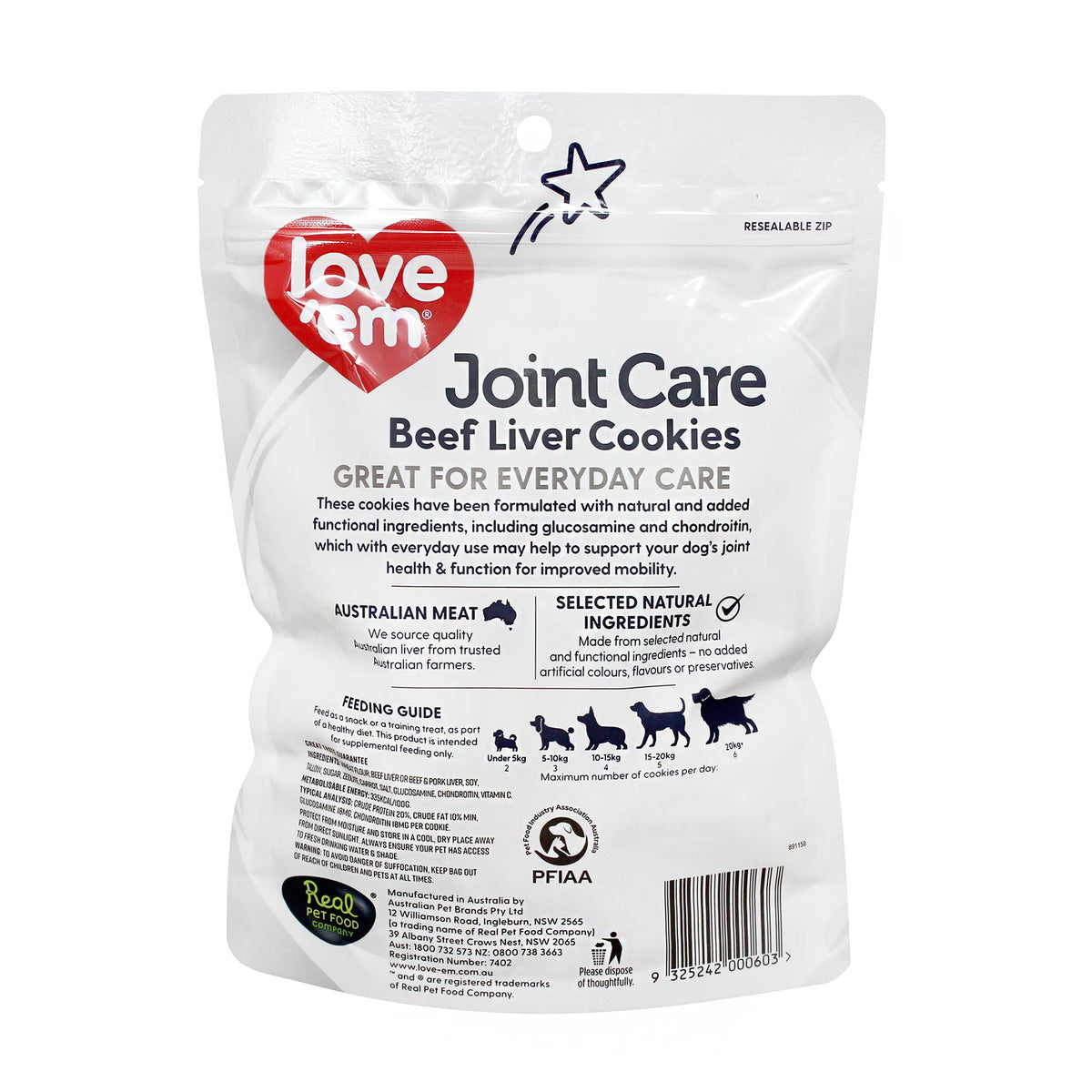 Love&#39;em Joint Care Beef Liver Cookies 250g