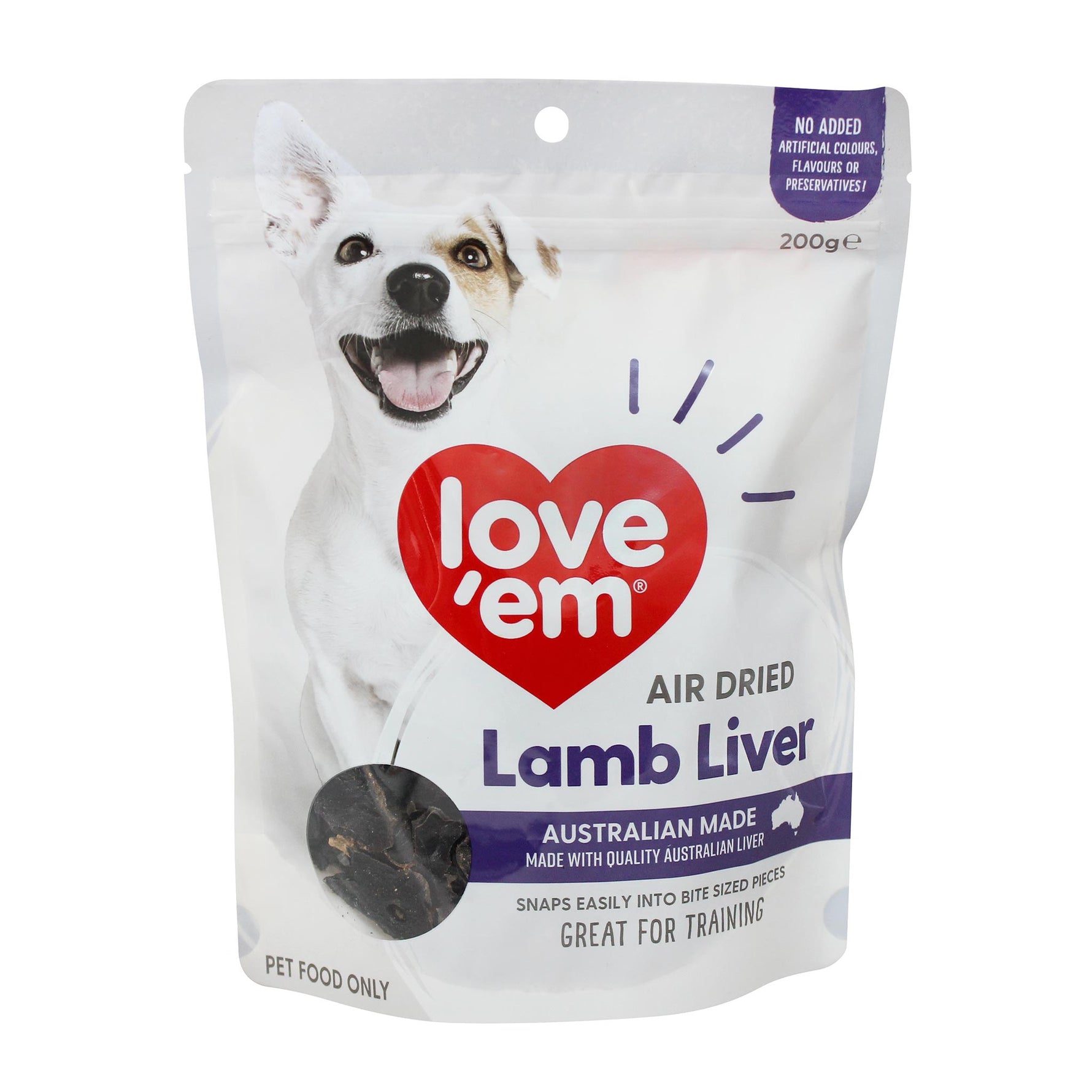 Love'em Air Dried Lamb Liver Treats 200g