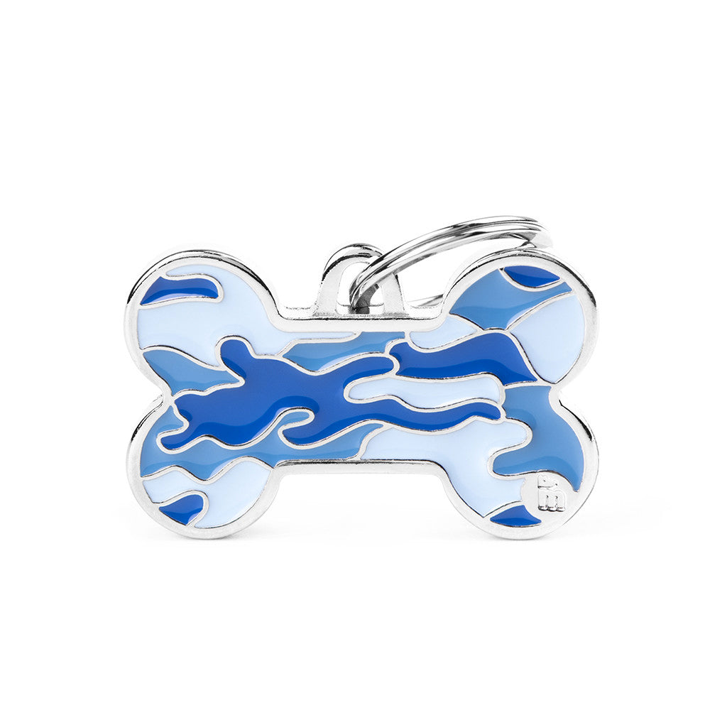 My Family Style Camouflage Bone Pet ID Tag - Large