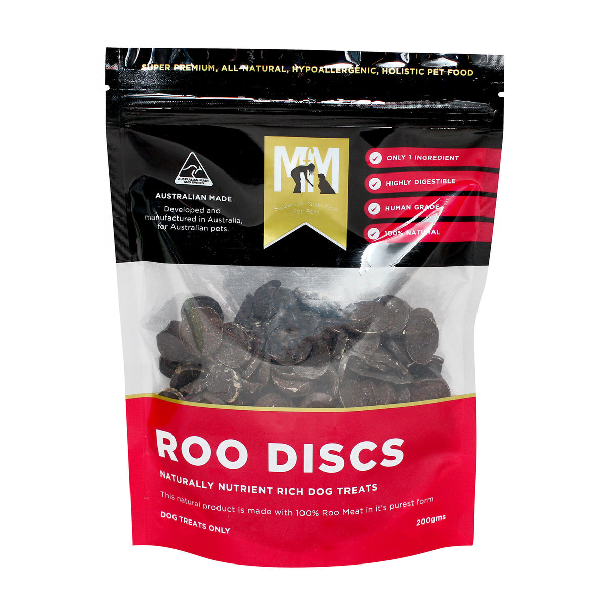 Meals for Mutts Roo Discs Dog Treats 200g