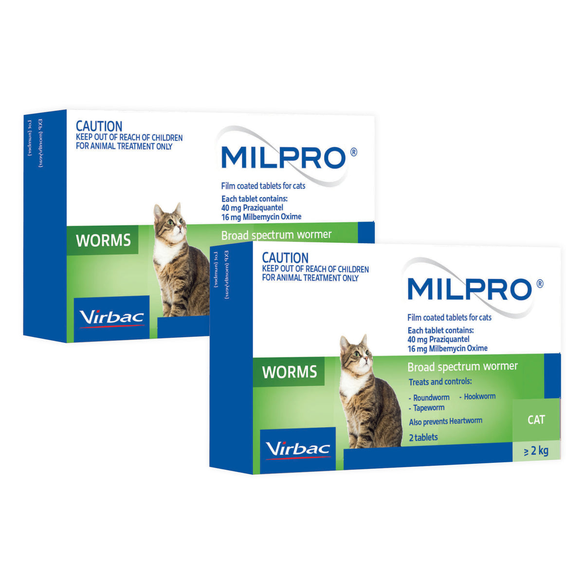Milpro Broad Spectrum Worming Tablets for Cats Over 2kg - Value Bundle