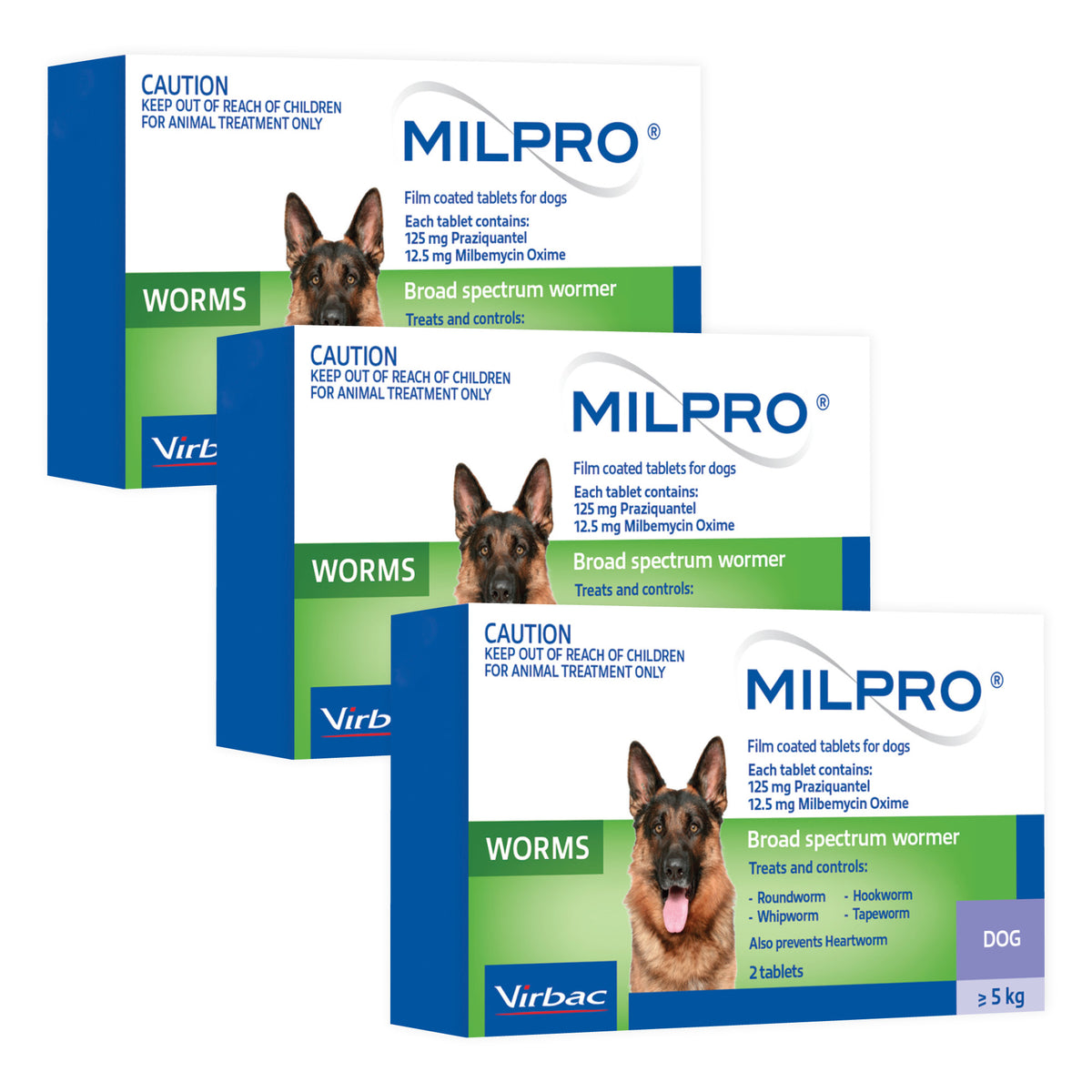 Milpro Broad Spectrum Wormer for Dogs Over 5kg - Value Bundle