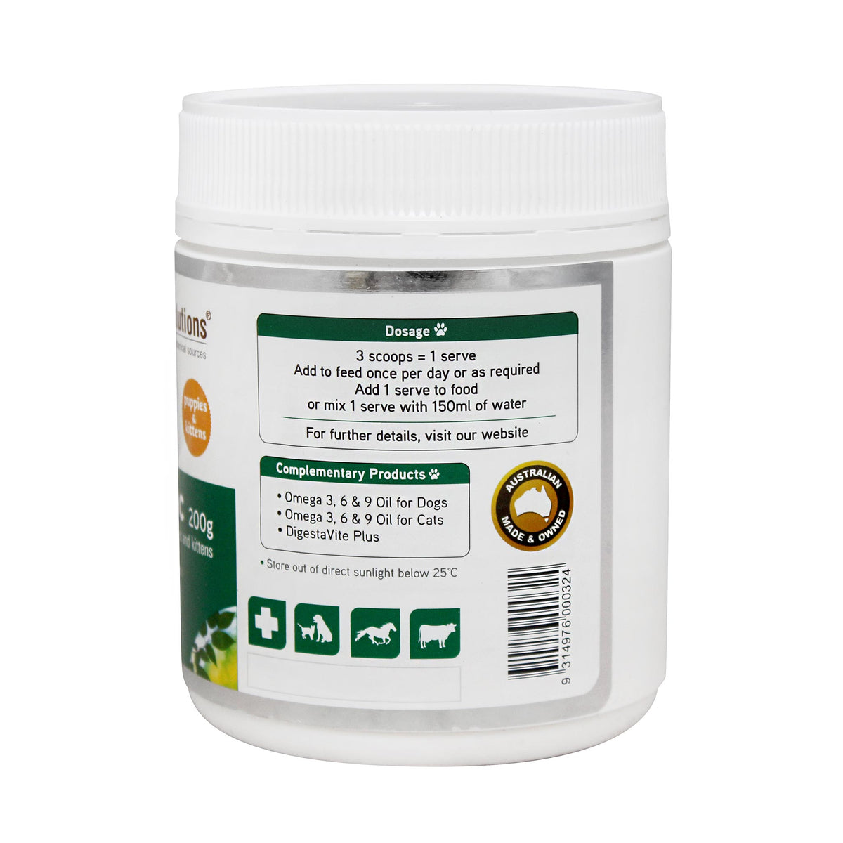 Natural Animal Solutions Pro-Vita Lac for Puppies &amp; Kittens 200g