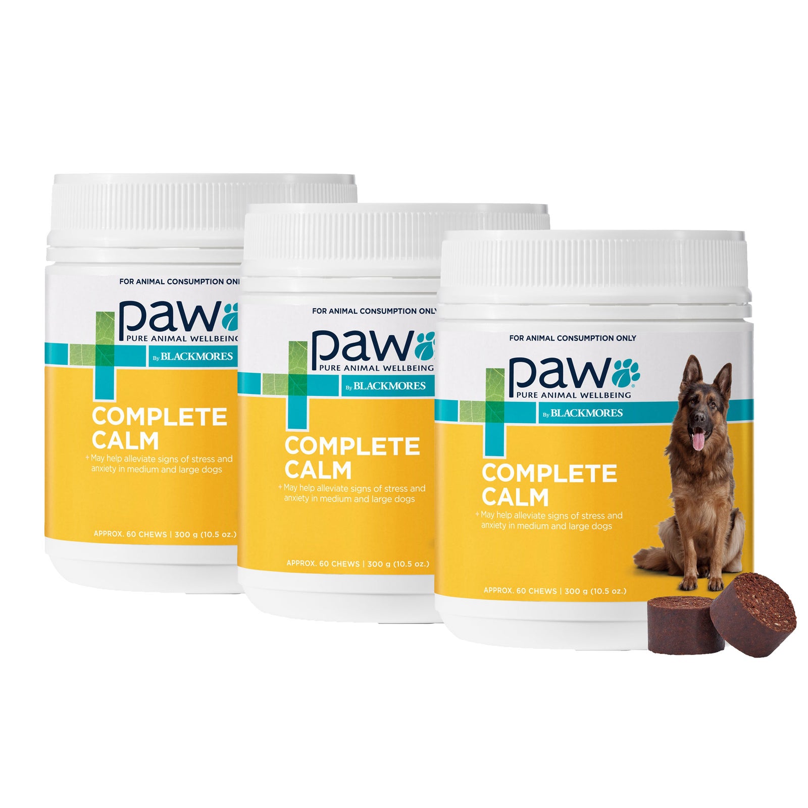 PAW Complete Calm Chews for Dogs 3x300g Value Bundle