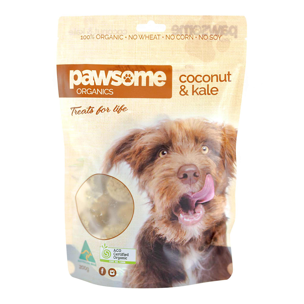 Pawsome Organics Coconut &amp; Kale Dog Treats 200g