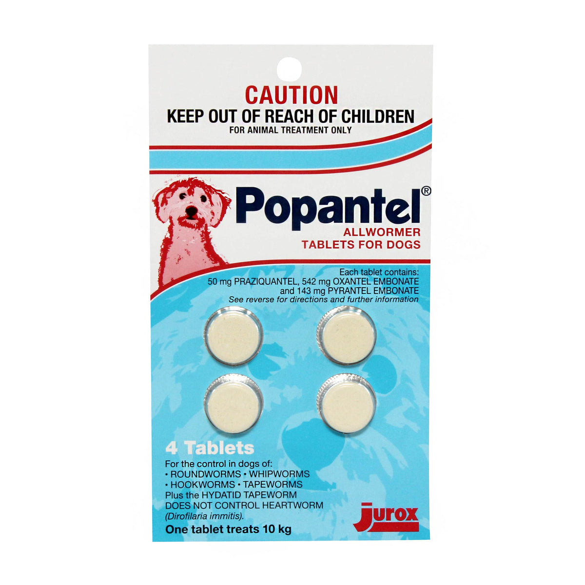 Popantel Allwormer for Dogs 10kg - 4 Tablets