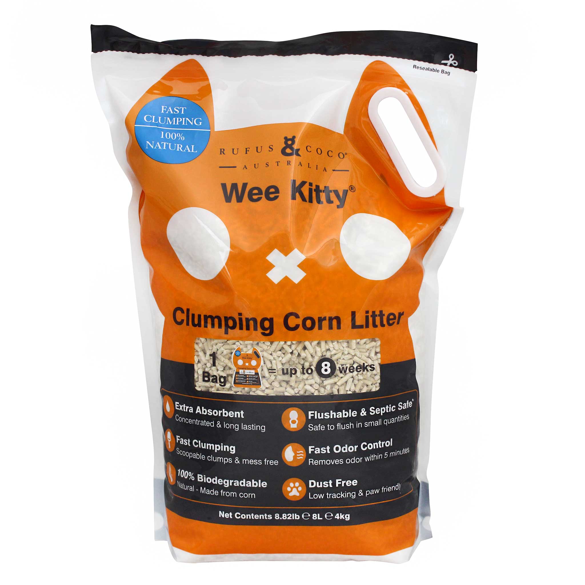 Rufus & Coco Wee Kitty Clumping Corn Litter - vet-n-pet DIRECT