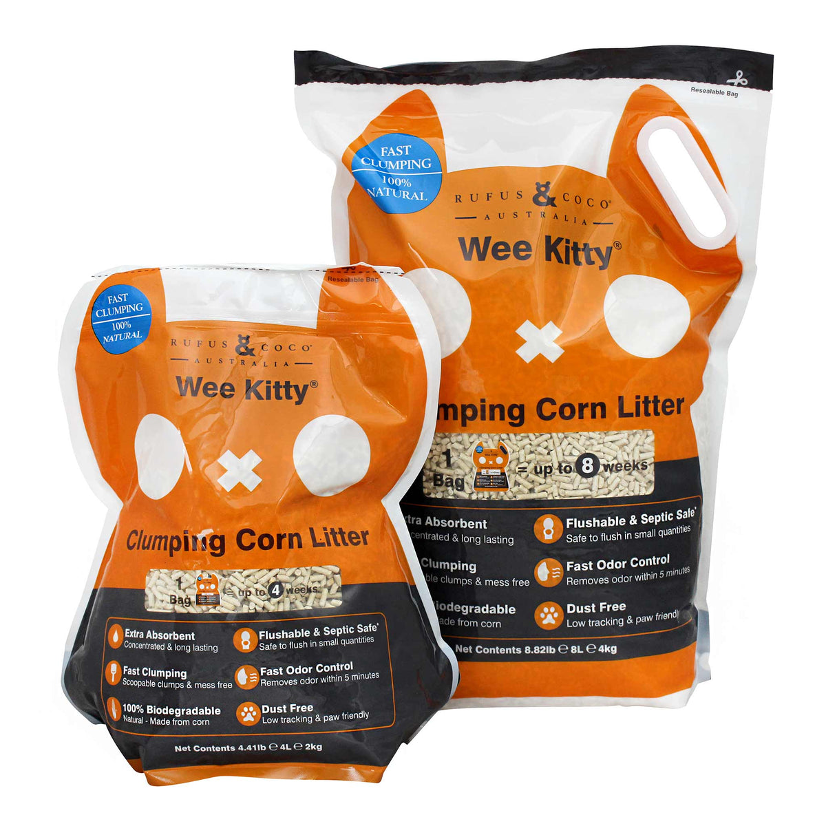 Rufus &amp; Coco Wee Kitty Clumping Corn Litter