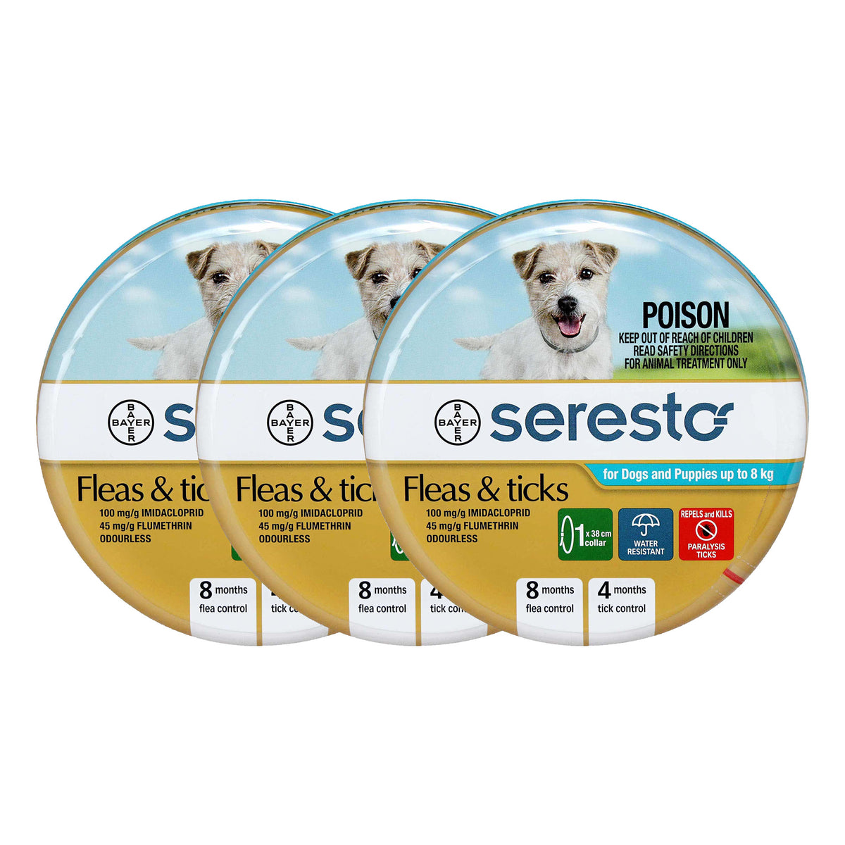 Seresto Flea &amp; Tick Collar for Dogs &amp; Puppies up to 8kg - Value Bundles