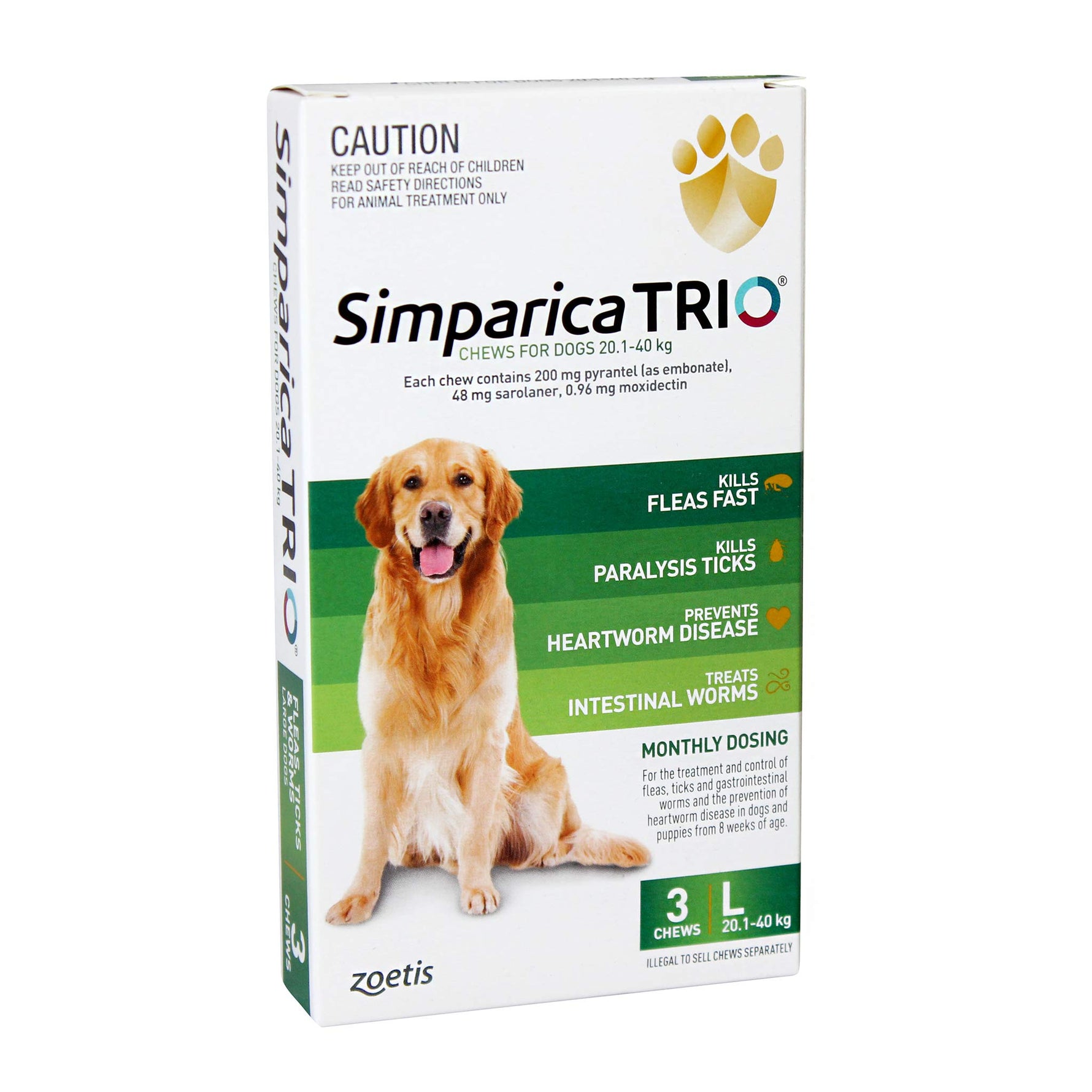 Simparica TRIO Chewable Tablet for Large Dogs 20.1-40kg