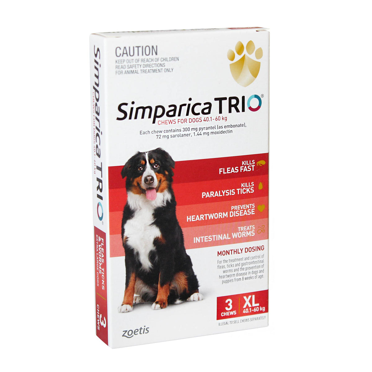 Simparica TRIO for XLarge Dogs 40.1-60kg