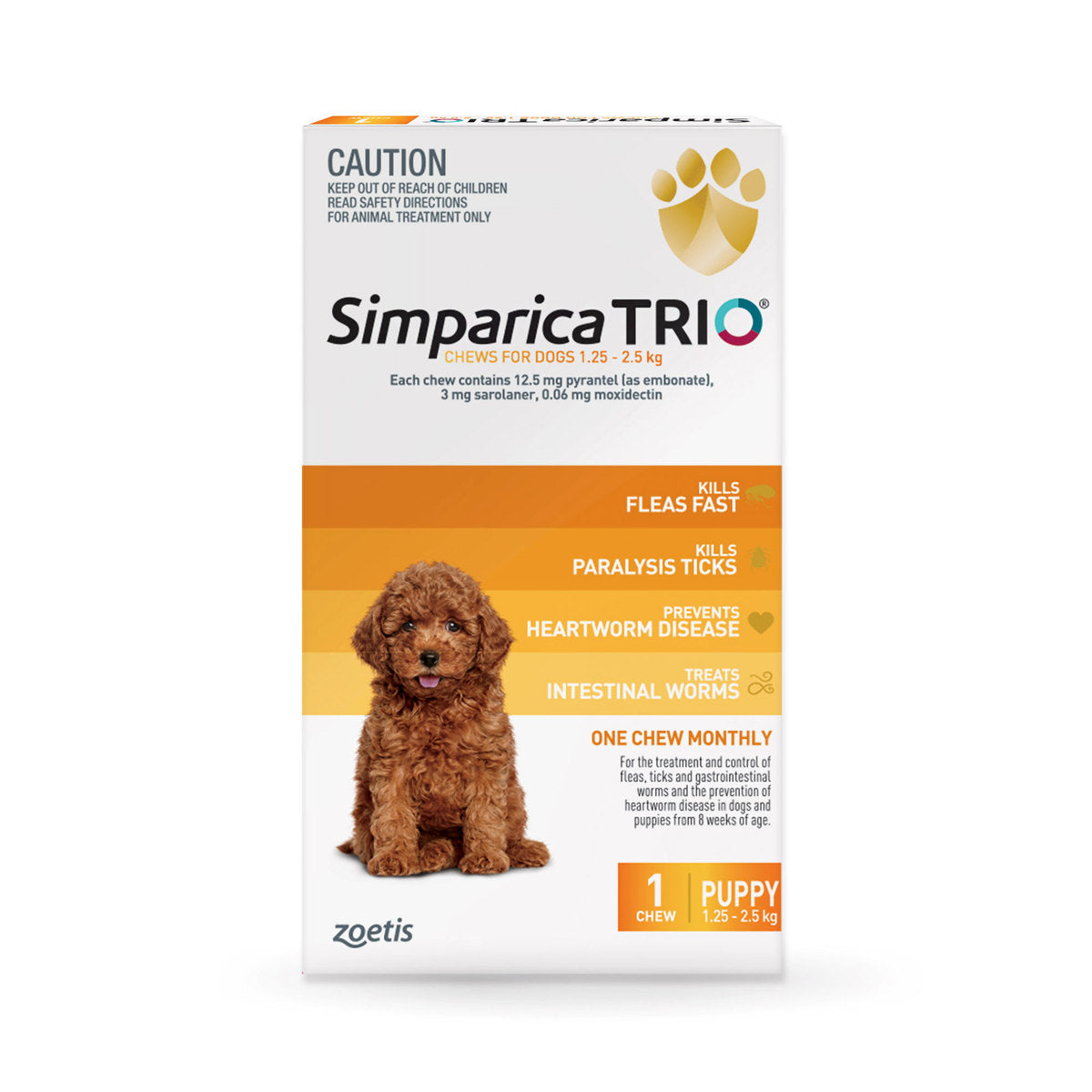 Promo 1 Free Dose - Simparica Trio for Puppies 1.3 - 2.5kg