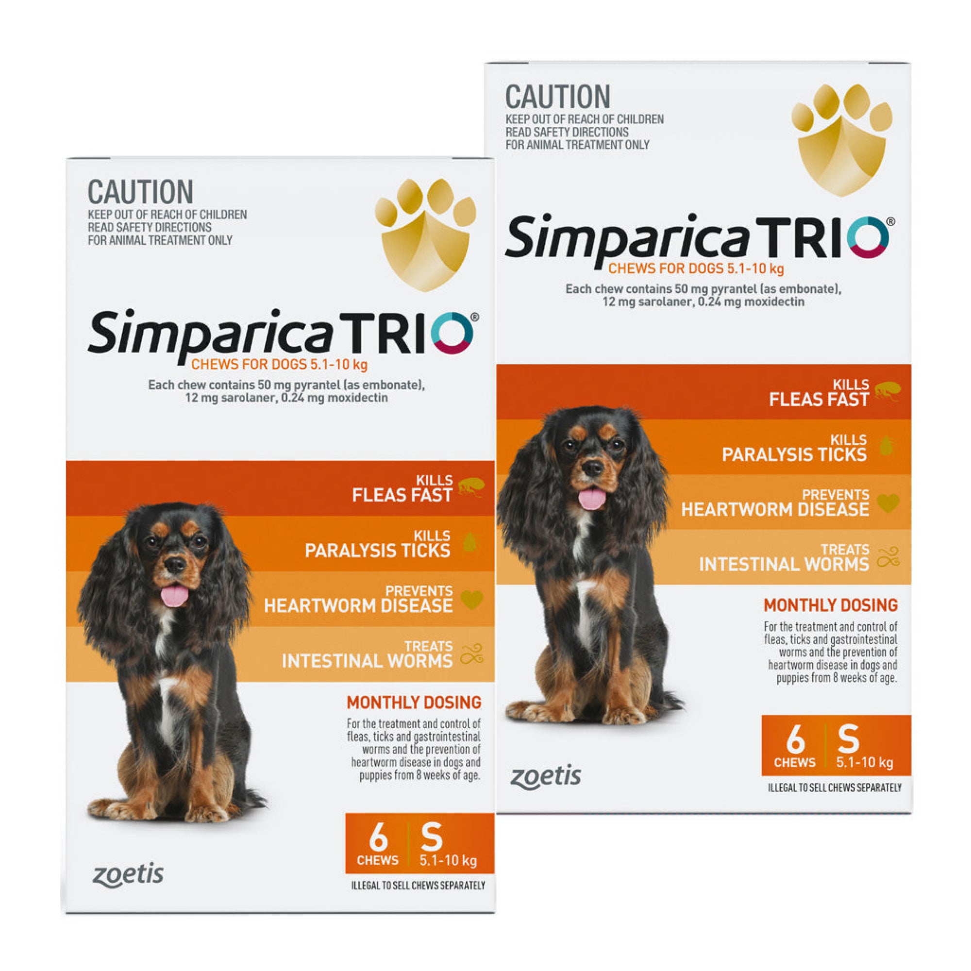 Simparica TRIO for Small Dogs 5.110kg Value Bundle vetnpet DIRECT