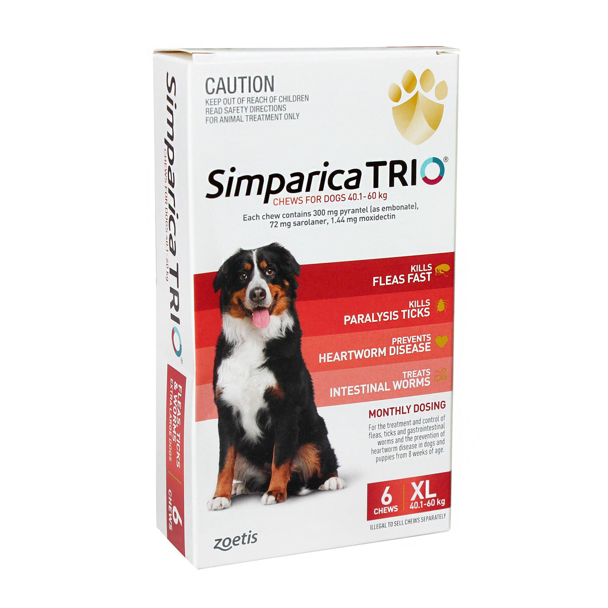 Simparica TRIO for XLarge Dogs 40.1-60kg