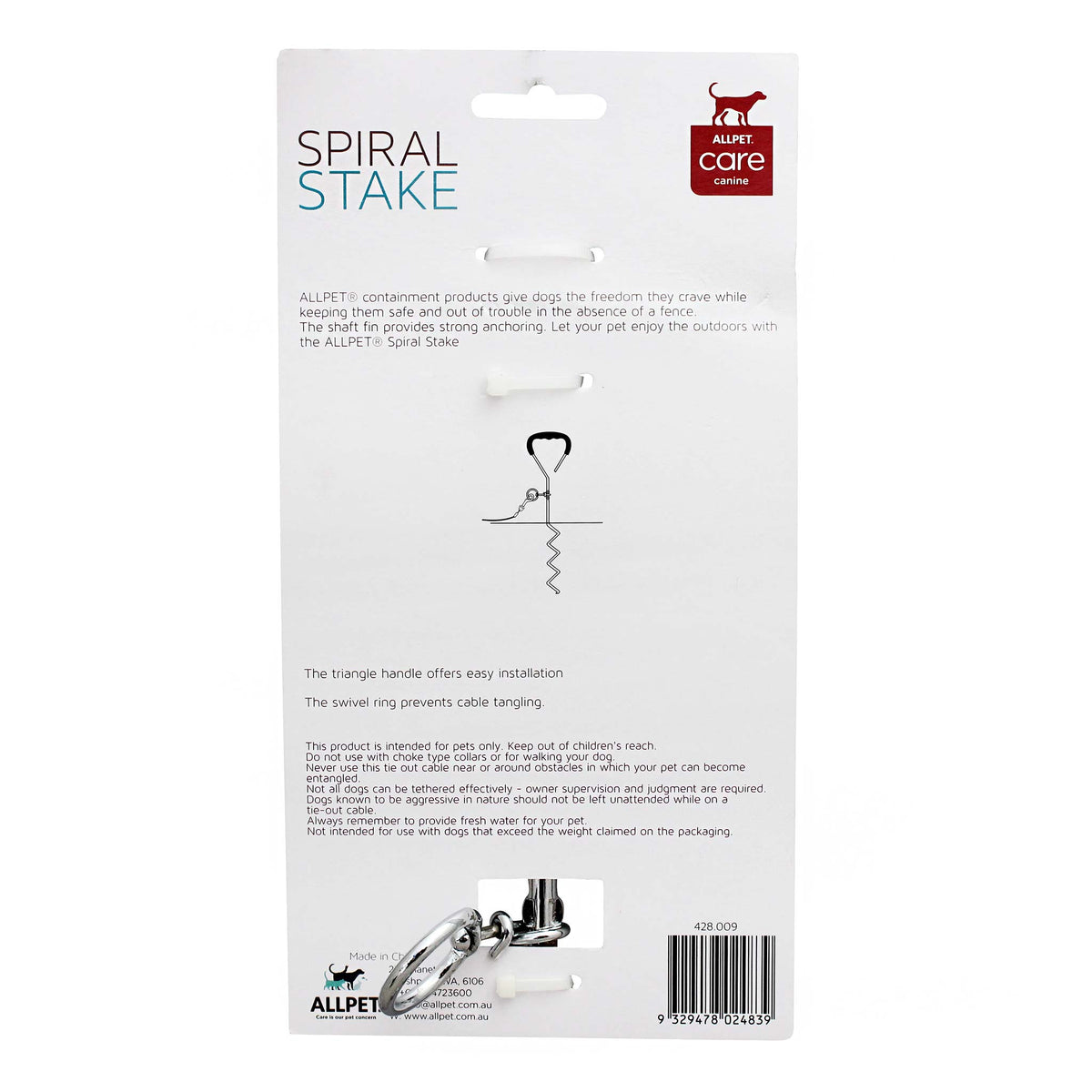 Spiral Tie Out Stake