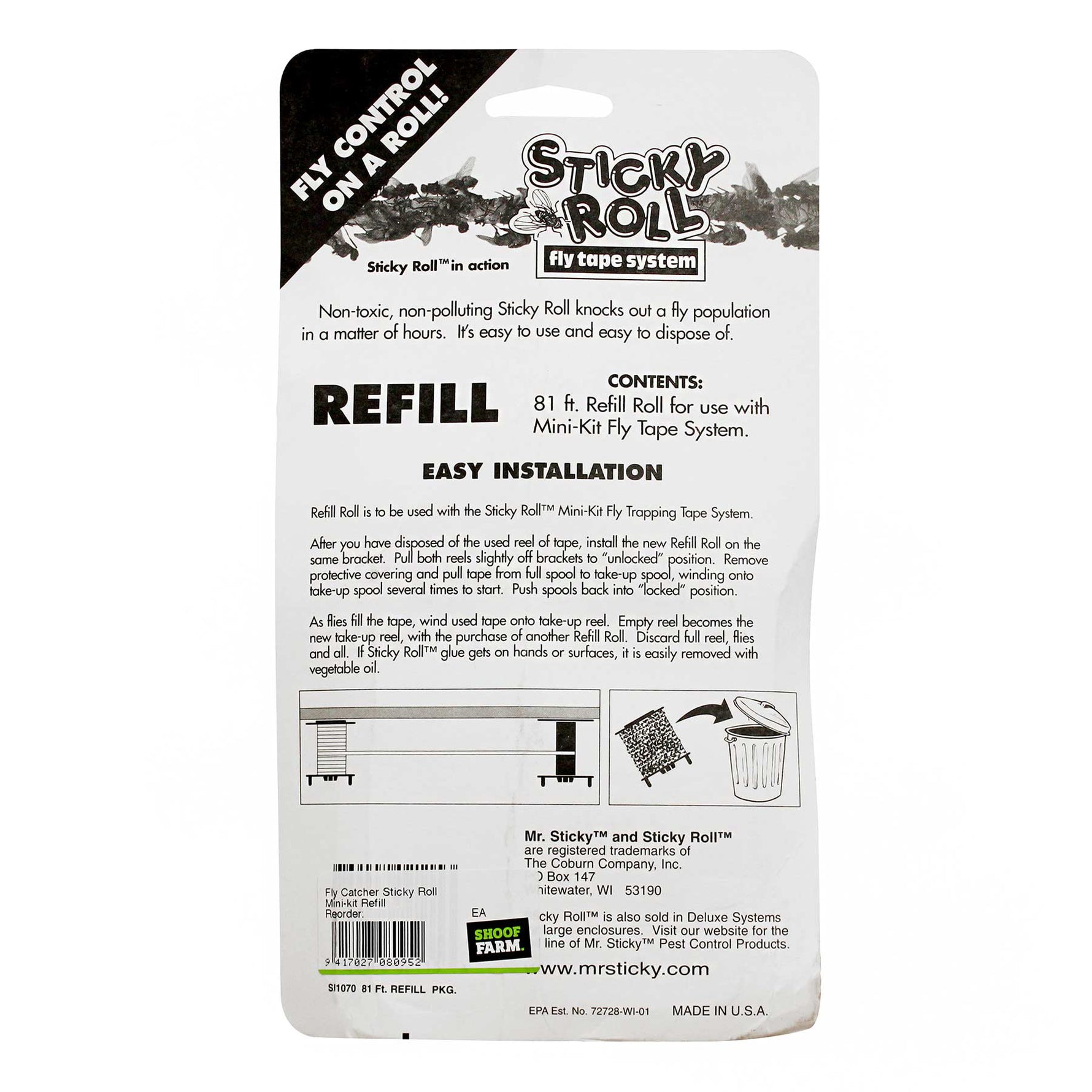 Sticky Roll Fly Catcher Tape Mini Kit REFILL 24metres