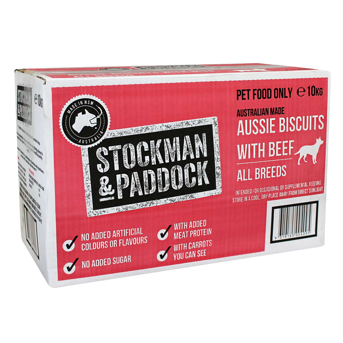 Stockman &amp; Paddock Aussie Dog Biscuits with Beef - 10kg Box