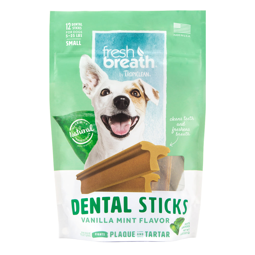 TropiClean Fresh Breath Dental Sticks - Vanilla Mint Flavour