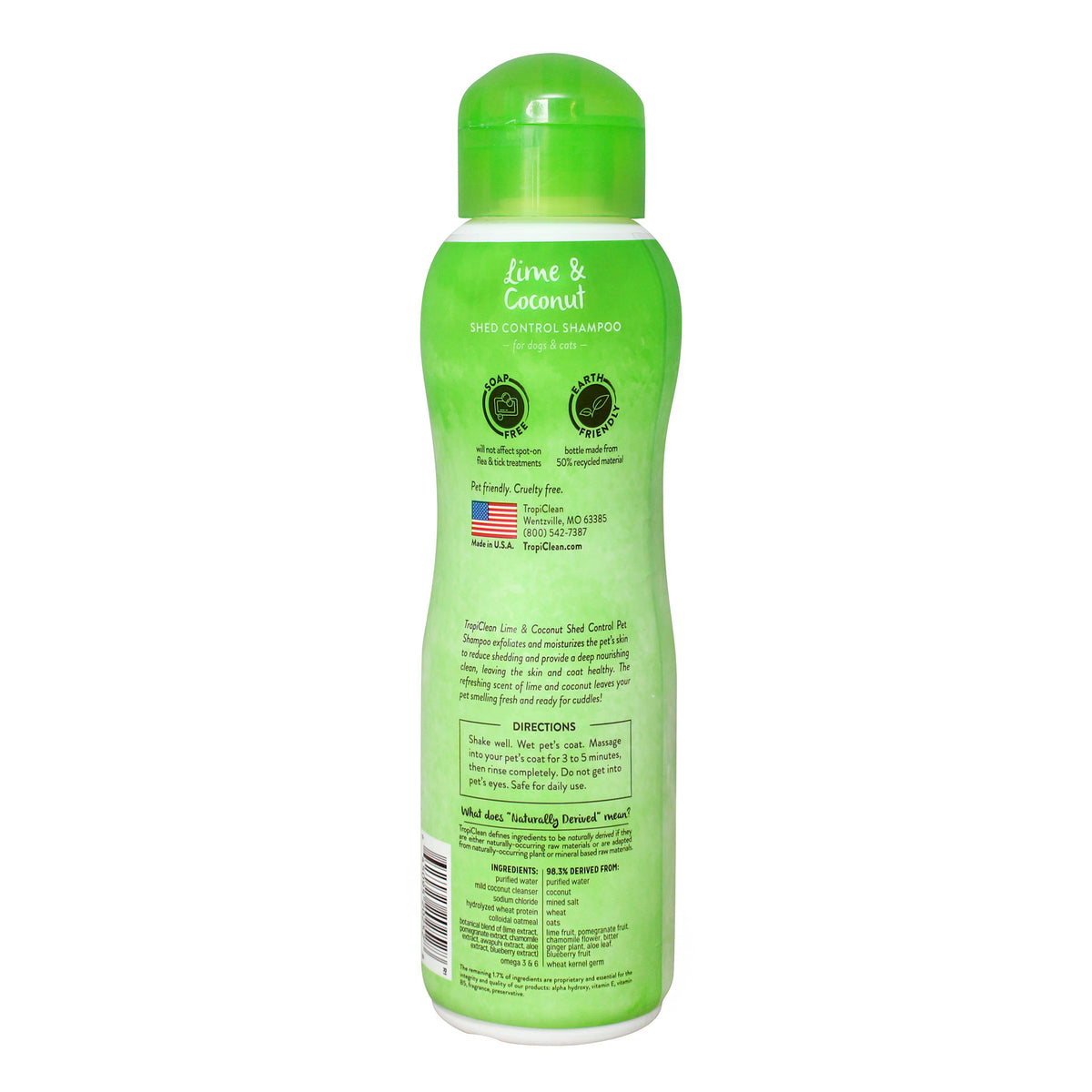 TropiClean Shed Control Lime &amp; Coconut Pet Shampoo 355mL