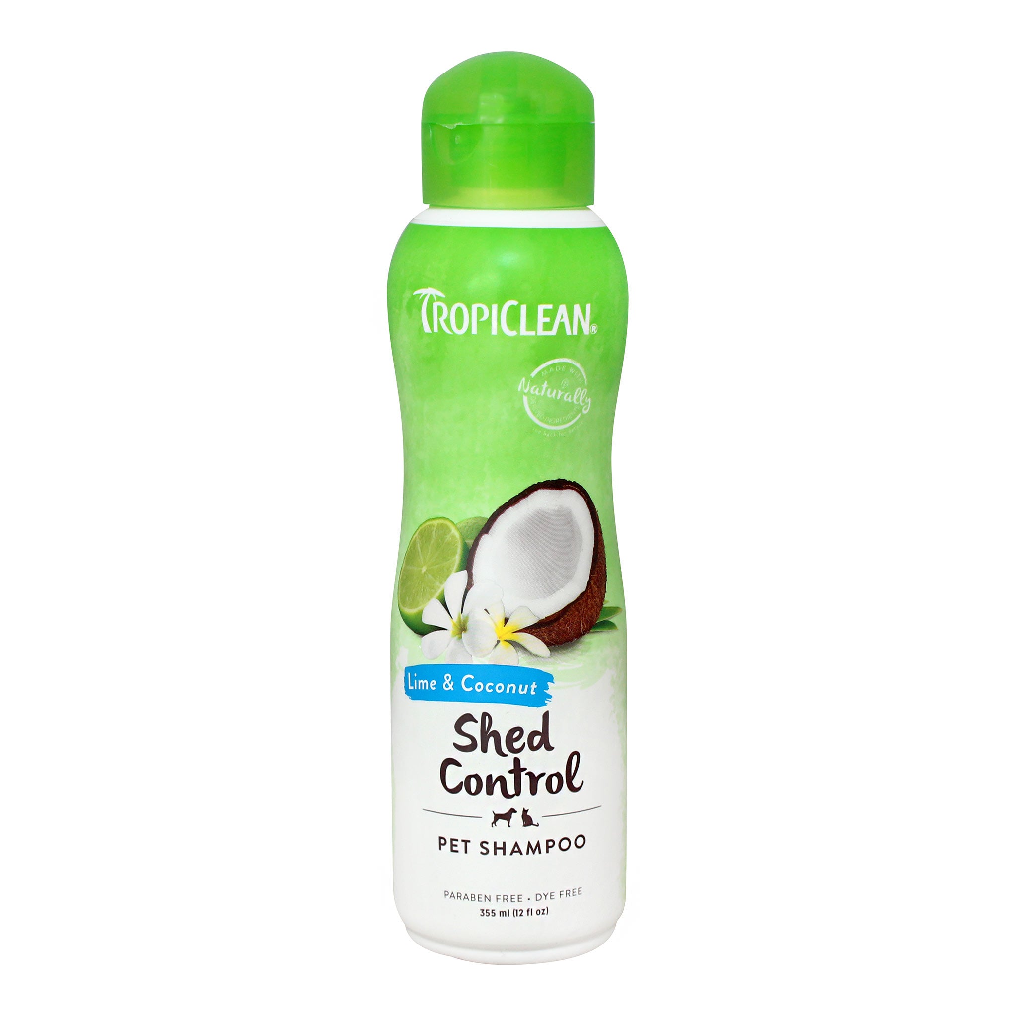 Shampooing TropiClean citron vert et noix de coco contrôle de la mue pour animaux de compagnie