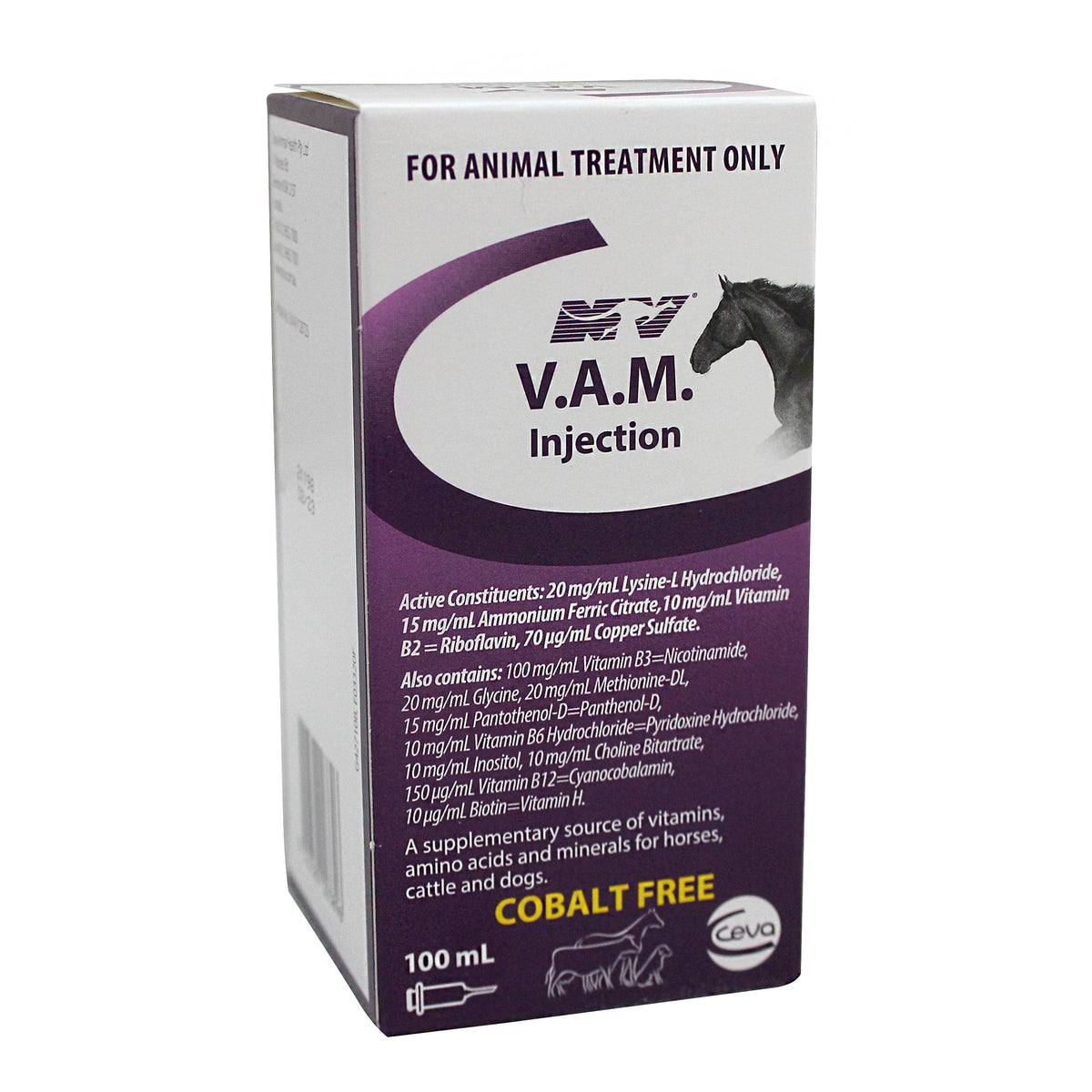 VAM Injection for Horses Cattle &amp; Dogs 100mL