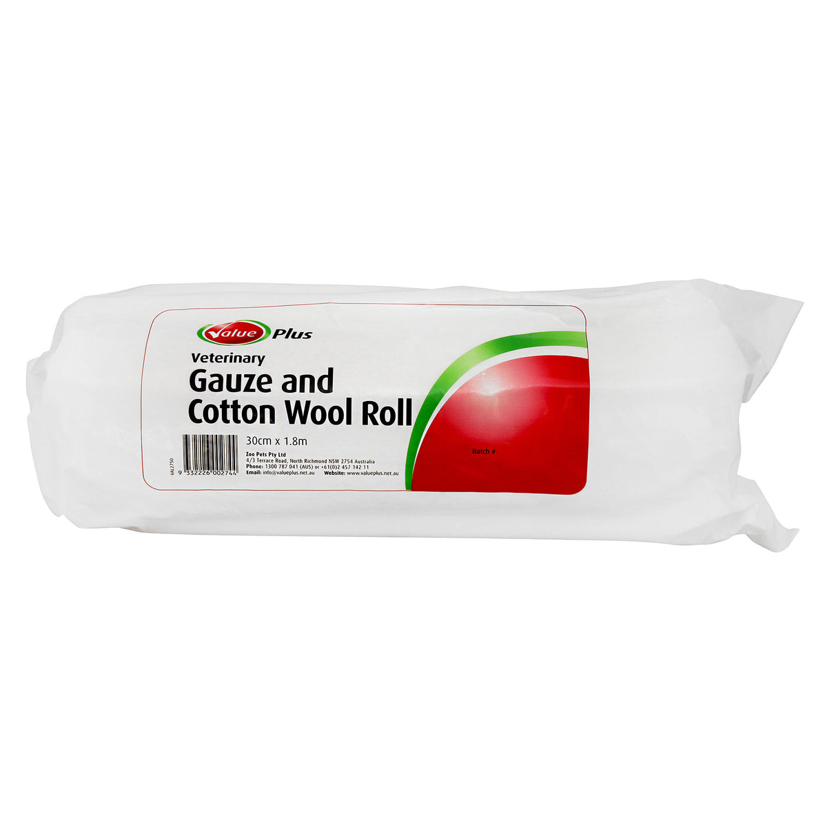 Value Plus Gauze and Cotton Wool Roll 30cm x 1.8m