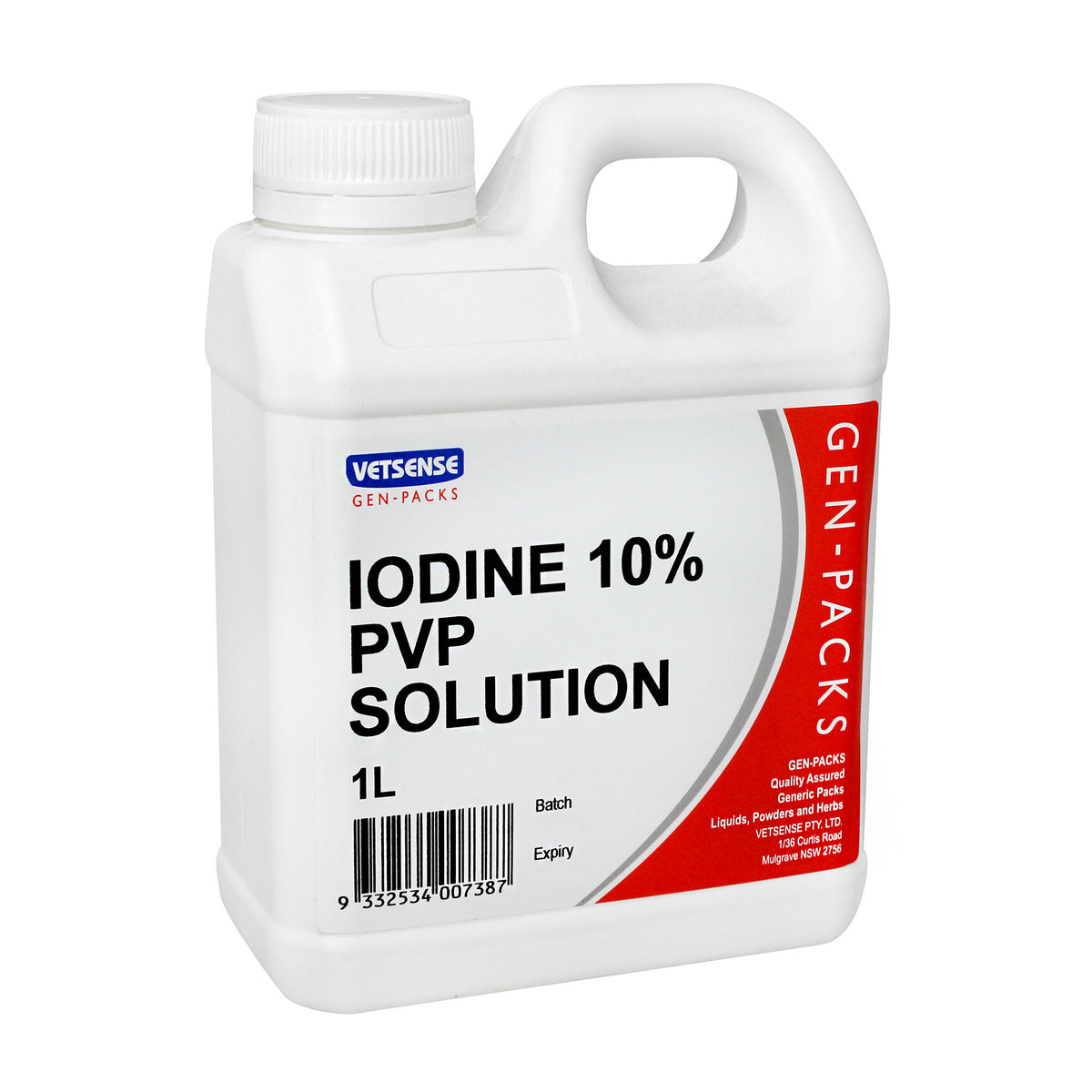 Vetsense Gen Packs Iodine 10% PVP Solution