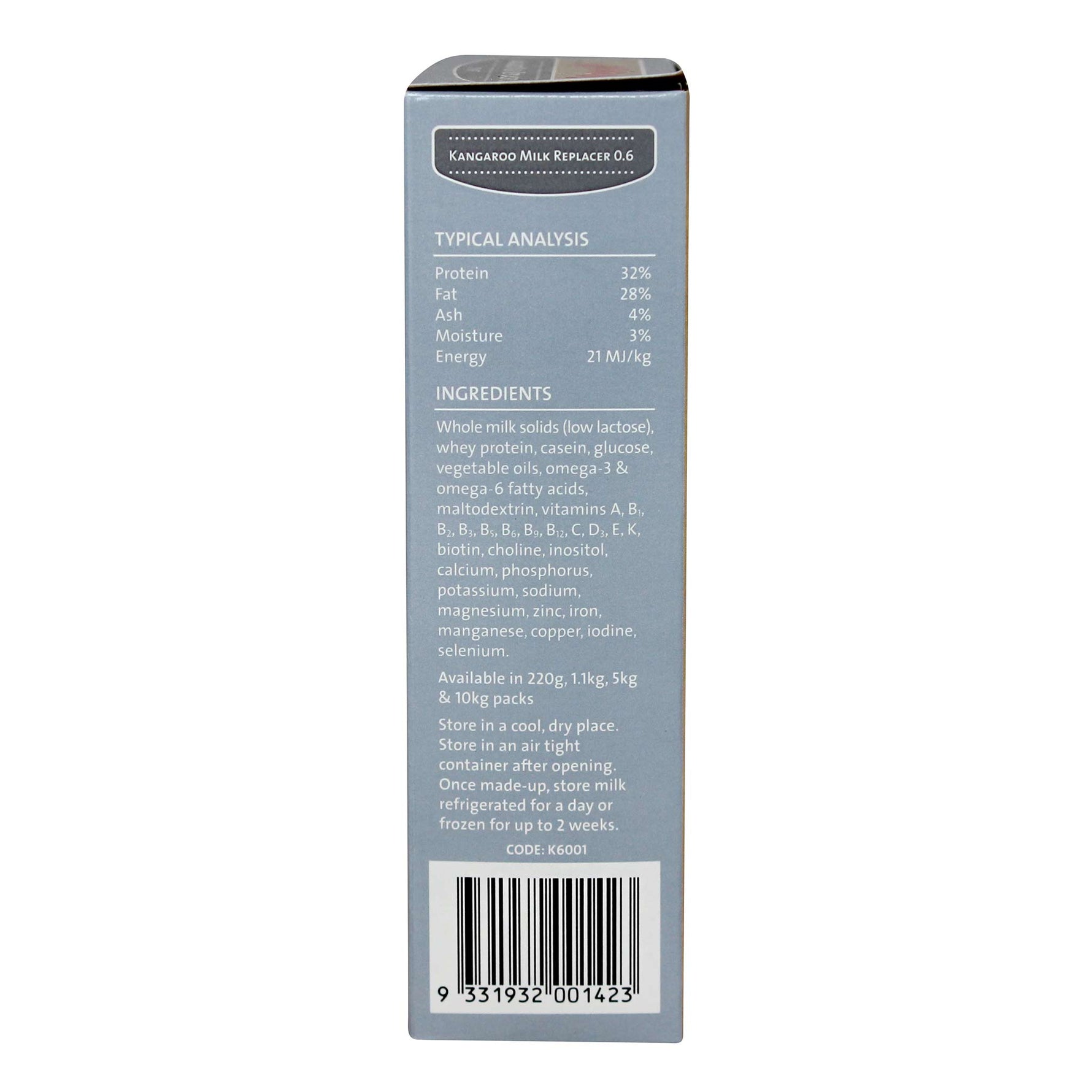 Wombaroo Kangaroo Milk Replacer 0.6