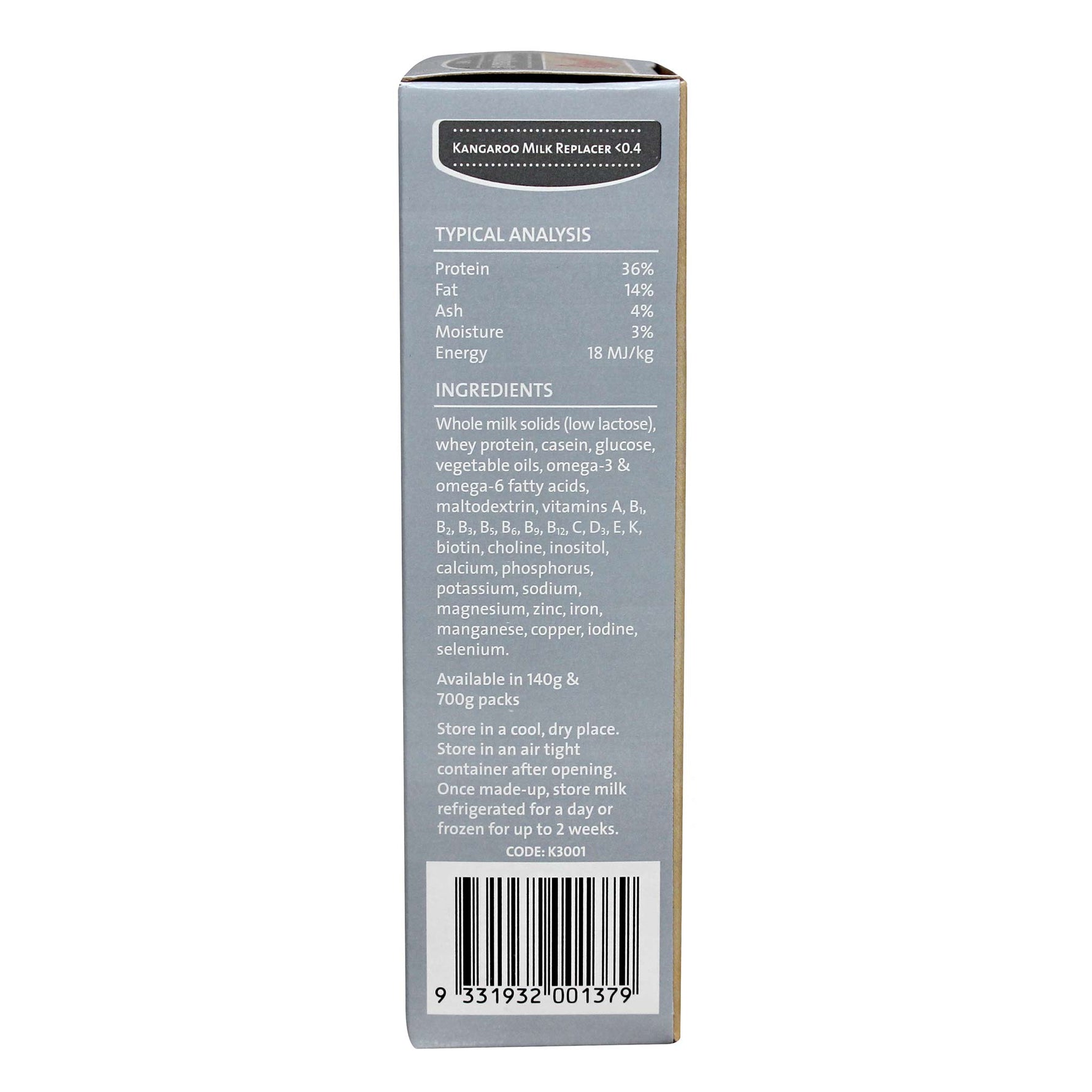 Wombaroo Kangaroo Milk Replacer <0.4 140g