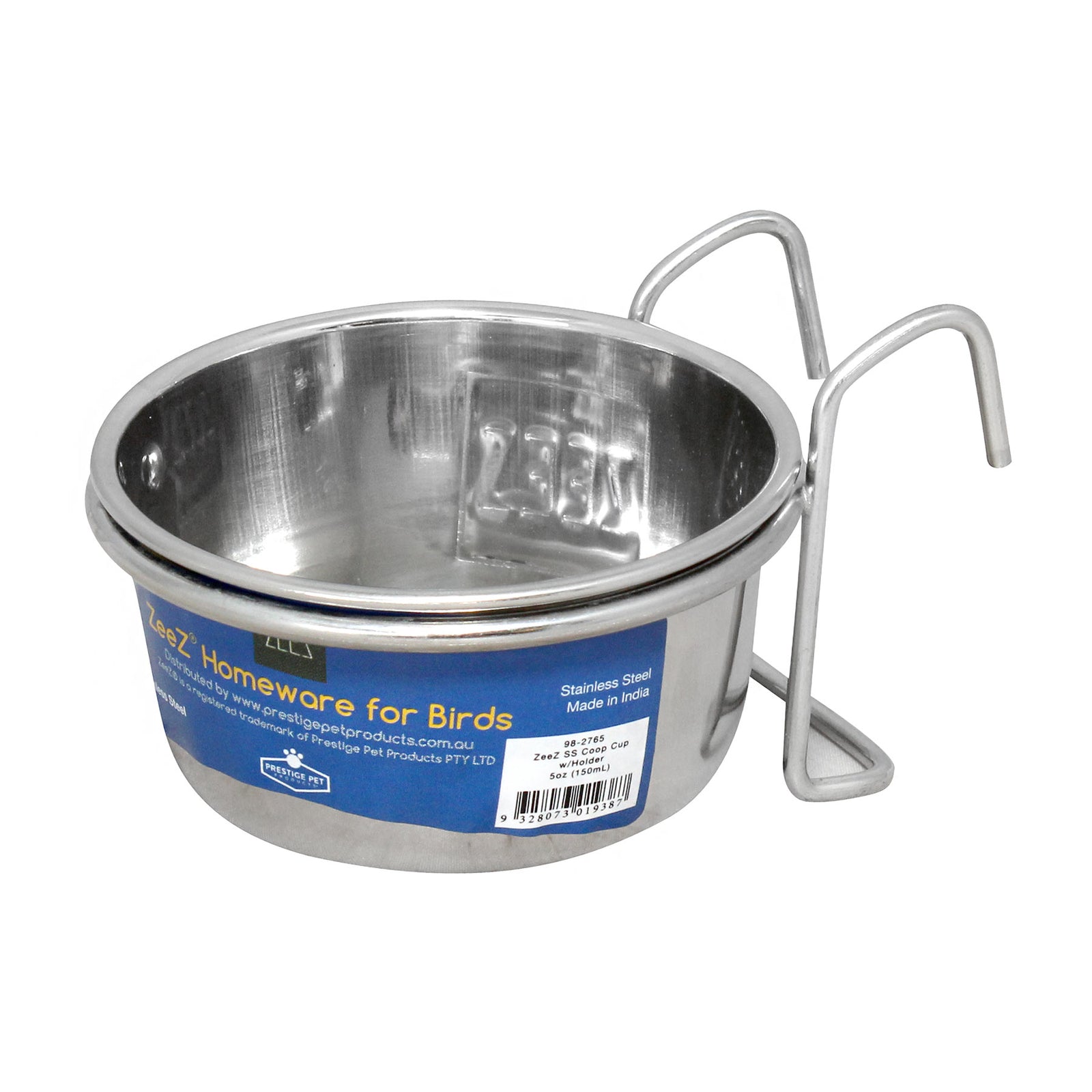 ZEEZ Bird Stainless Steel Coop Cup with Holder