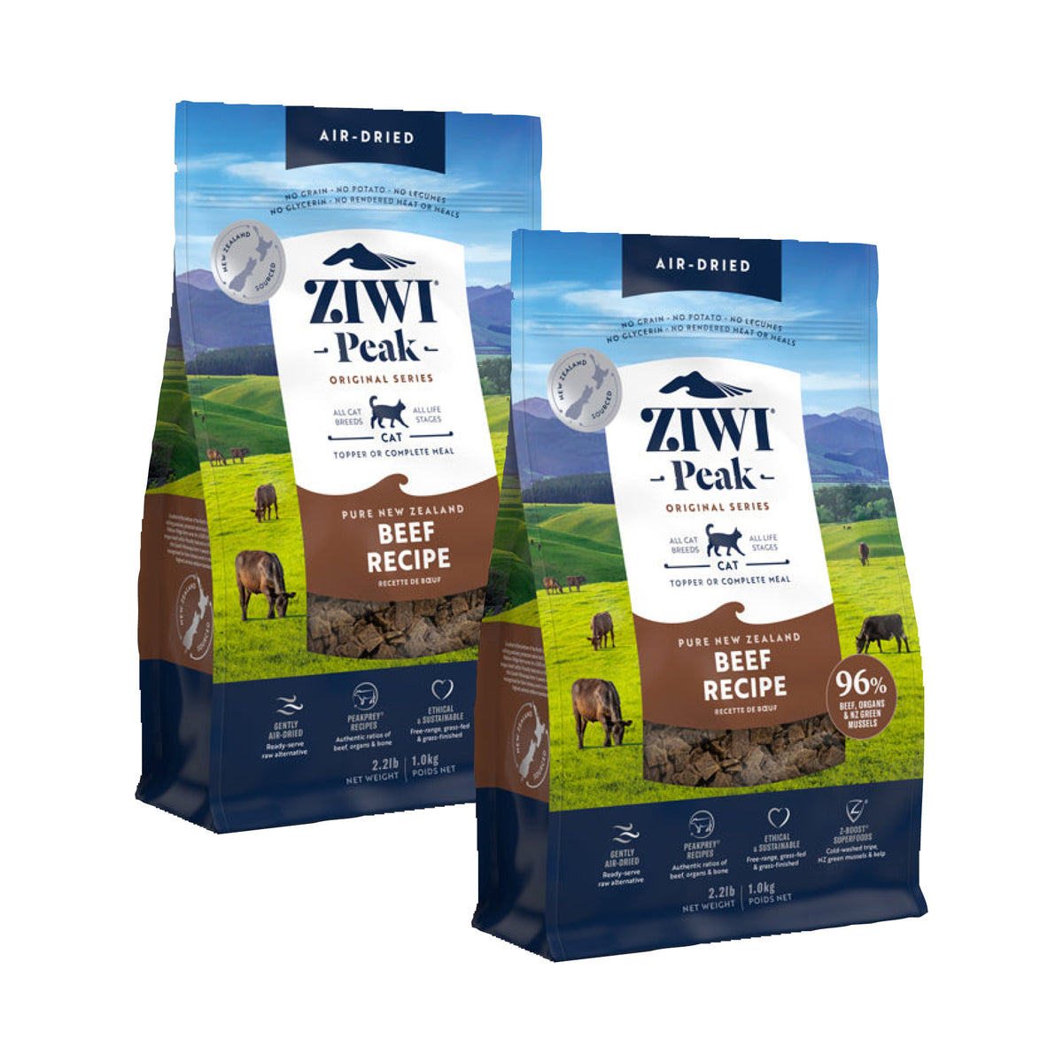 Ziwi Peak Air Dried Beef for Cats 2kg Value Bundle
