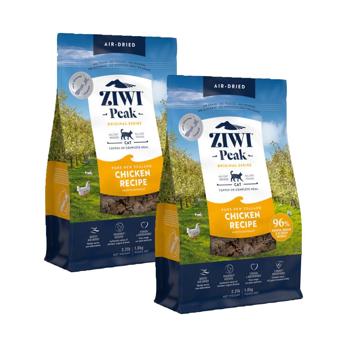 Ziwi Peak Air Dried Free Range Chicken for Cats 2kg Value Bundle