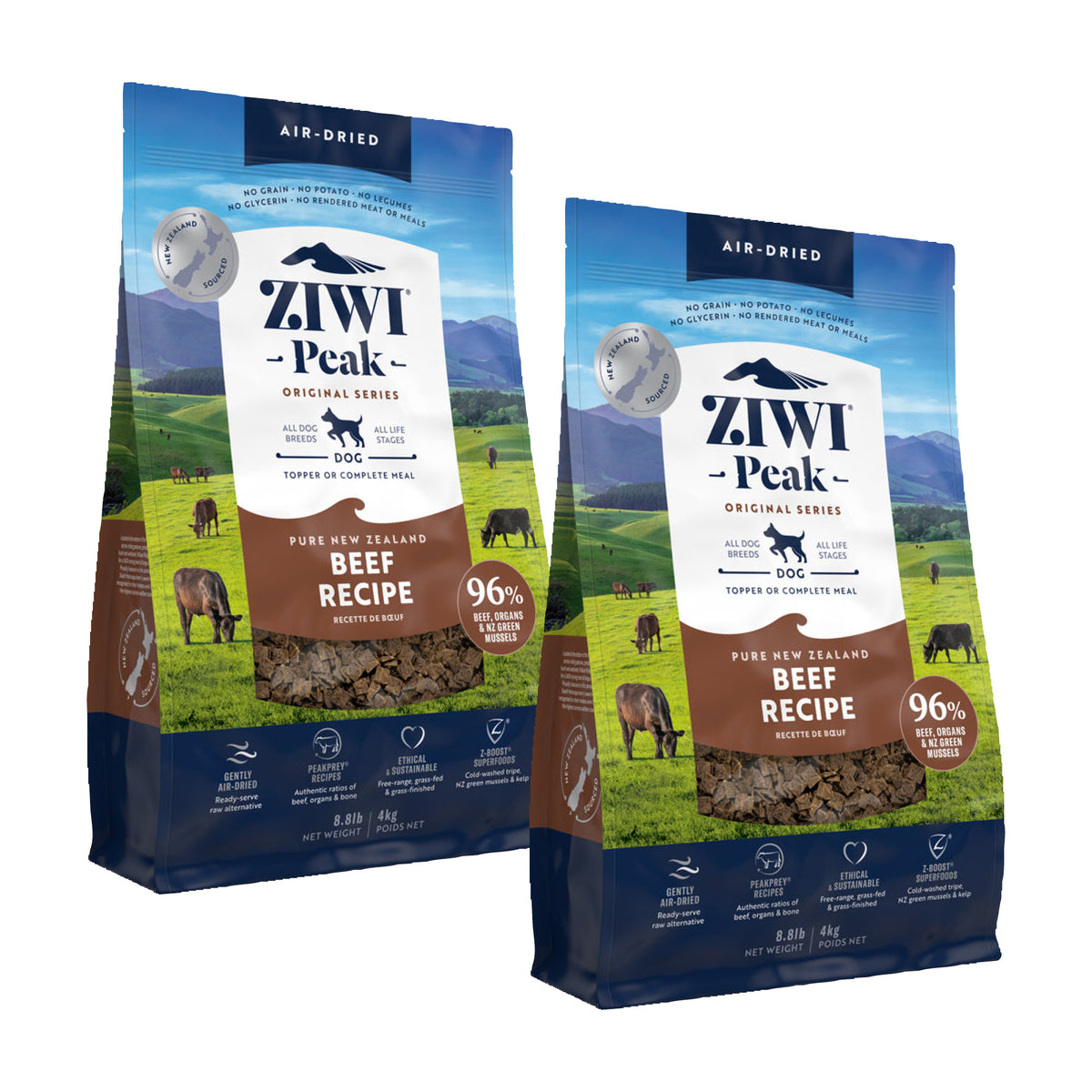Ziwi Peak Air Dried Beef for Dogs 8kg Value Bundle
