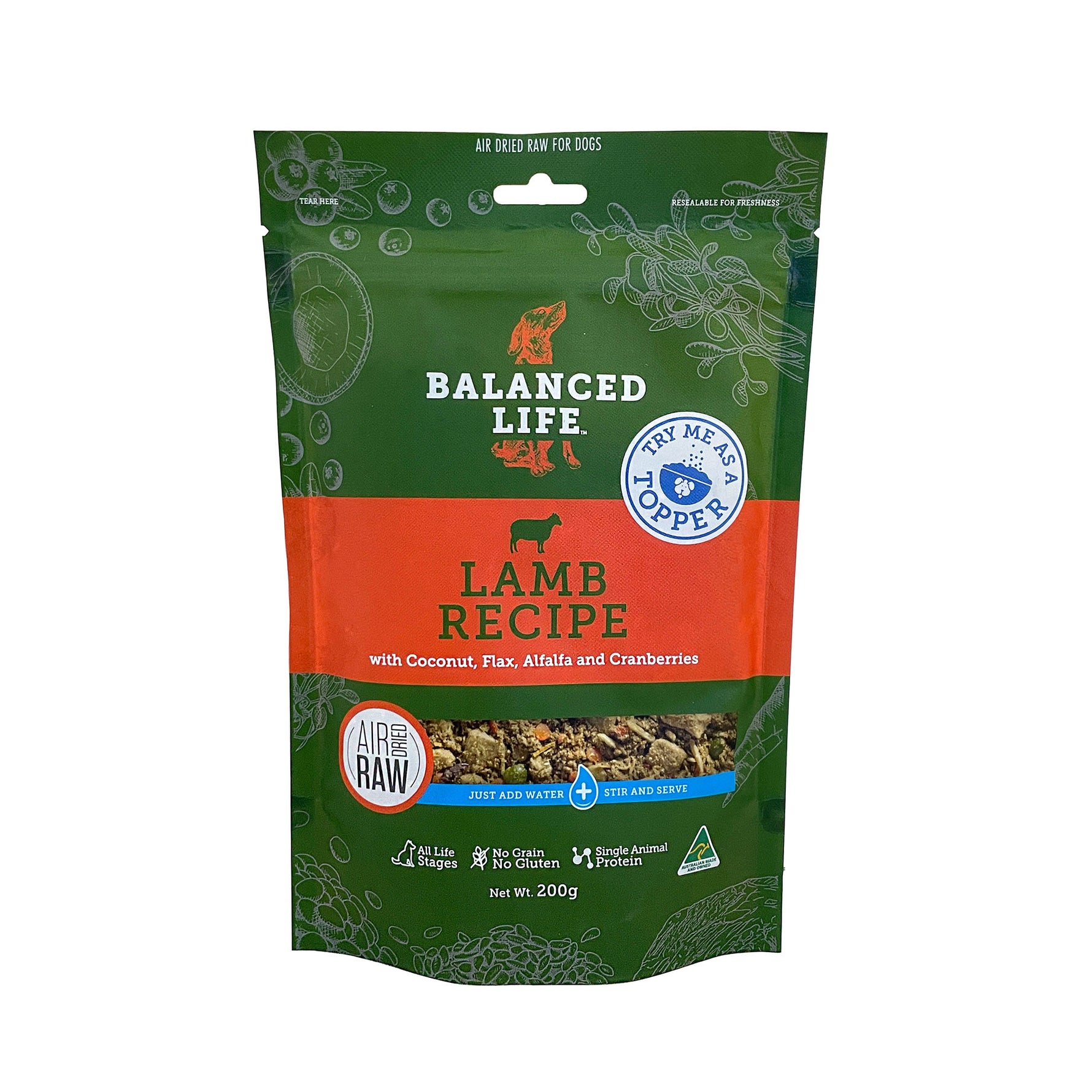 Balanced Life Canine Air Dried Topper 200g