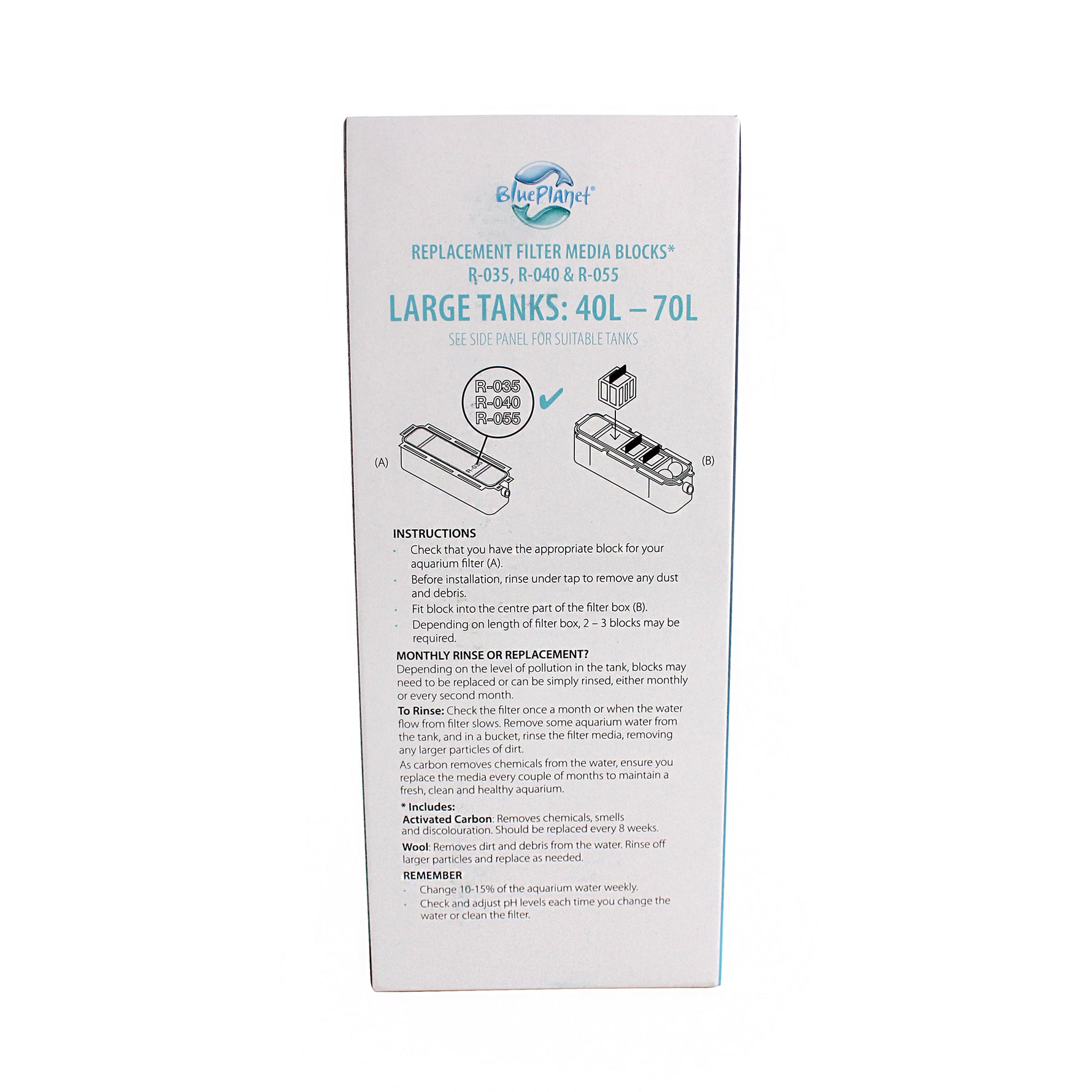 Blue Planet Filter Media Packs for 8L-30L & 40L-70L Tanks