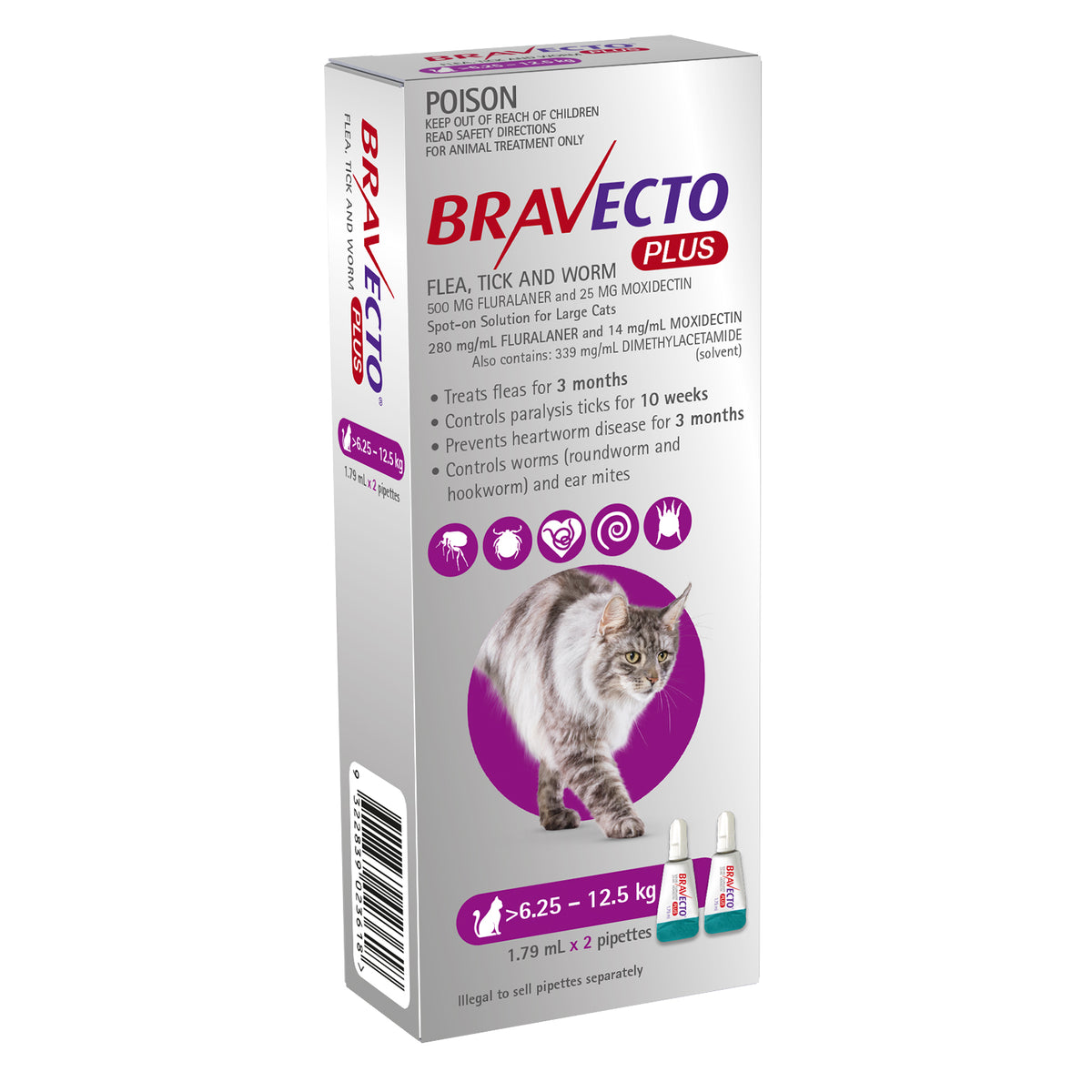 Bravecto Plus Spot-on for Large Cats - 2 Pack
