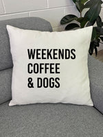 Furriends "Weekends Coffee & Dogs" Linen Cushion Cover