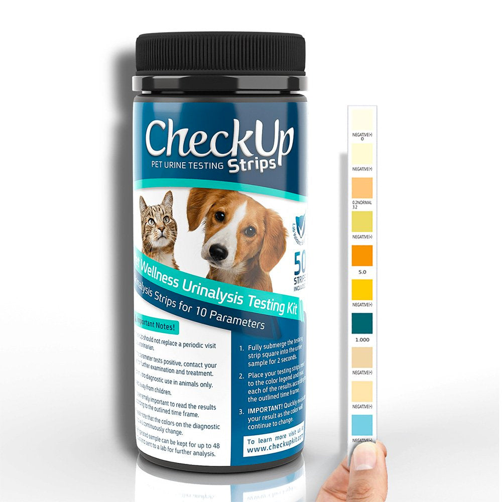CheckUp Dog &amp; Cat Urine Testing Strips for 10 Parameters - 50 Pack